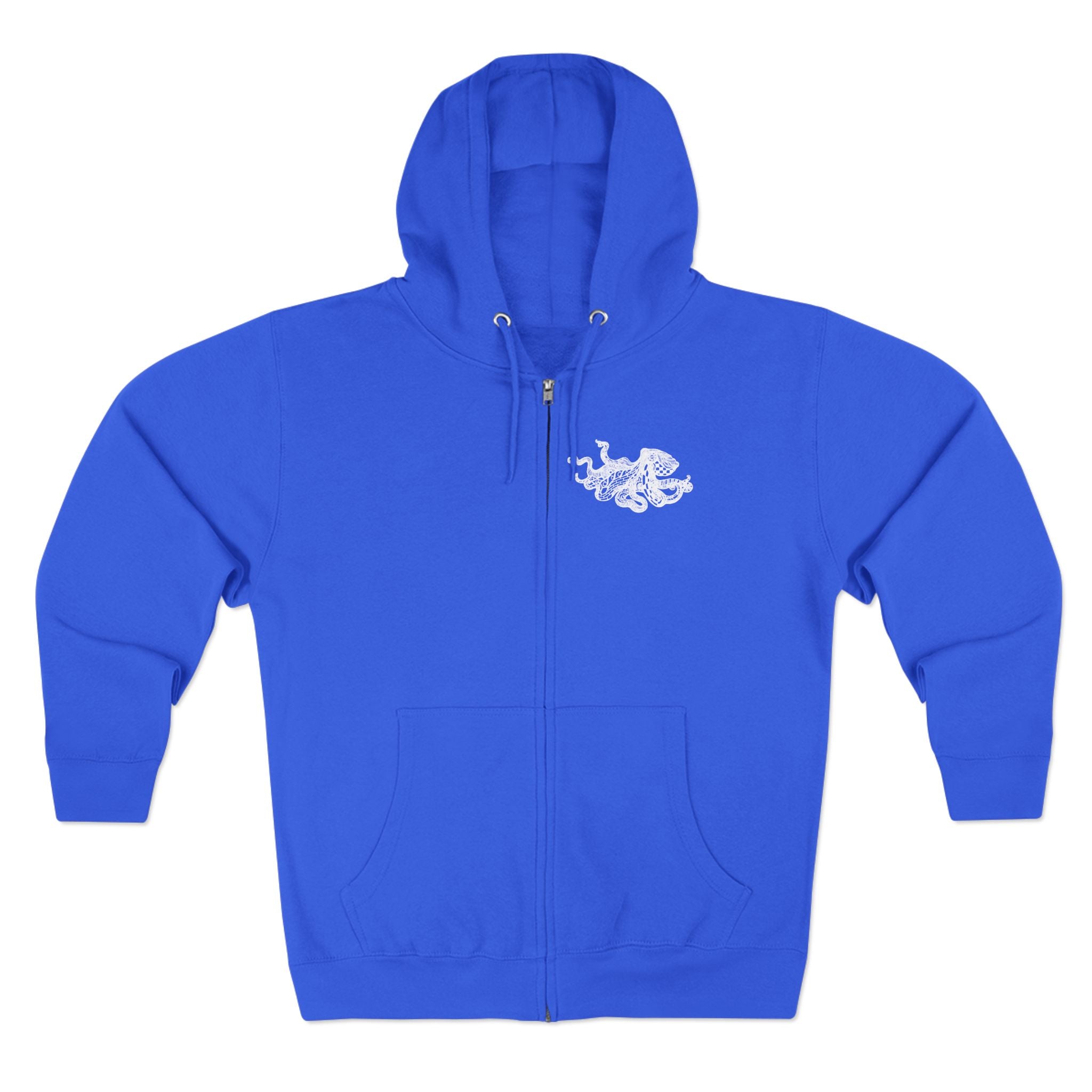 Ventangle Octopus Unisex - Zip Cotton Blend Fleece Hoodie