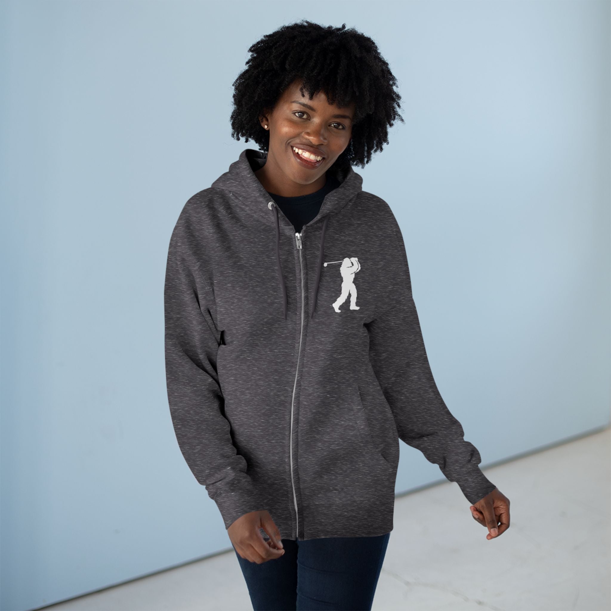 Ventana Golfsquatch Unisex - Zip Cotton Blend Fleece Hoodie