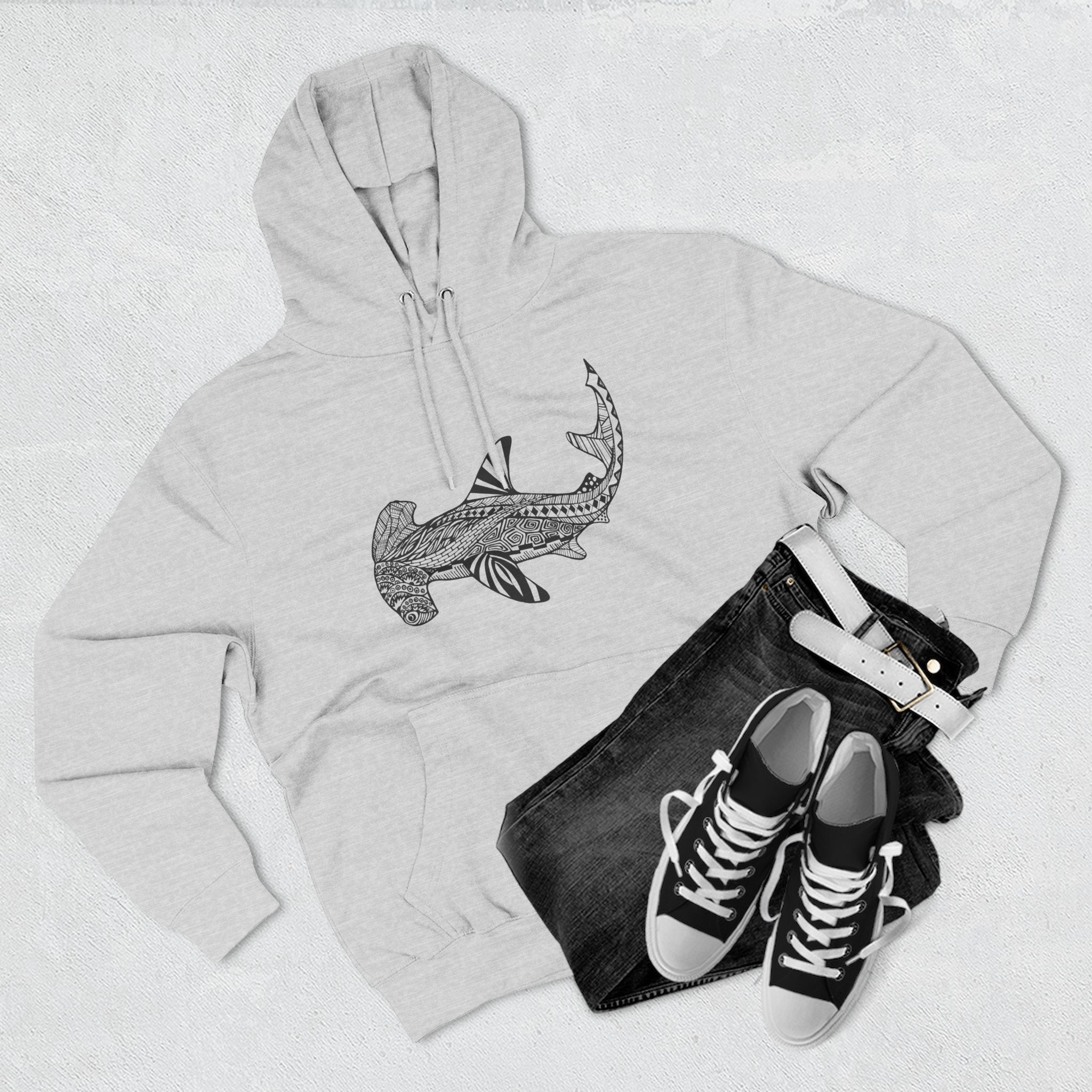 Ventangle Hammerhead Unisex - Pull-Over Cotton Blend Fleece Hoodie