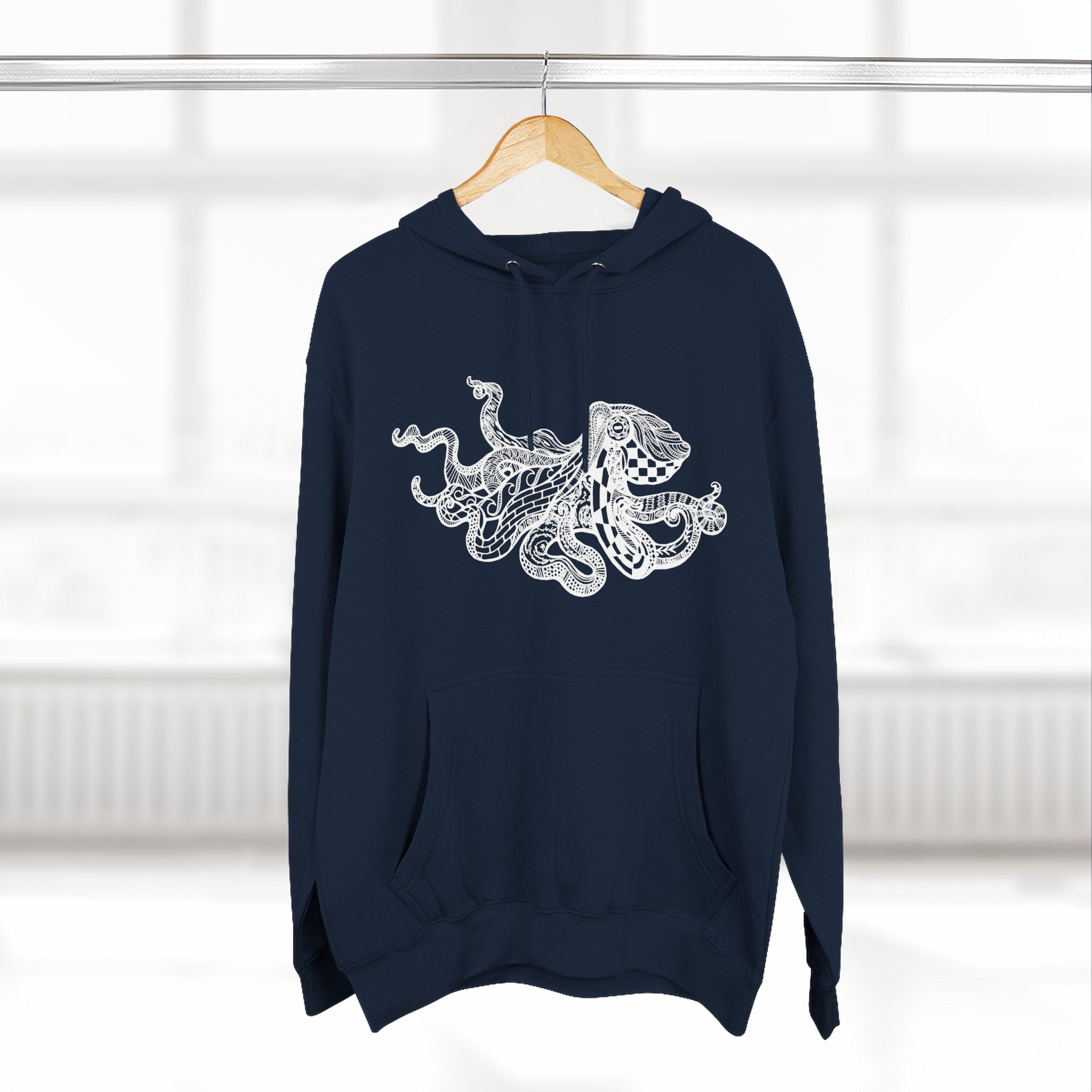 Ventangle Octopus Unisex - Pull-Over Cotton Blend Fleece Hoodie
