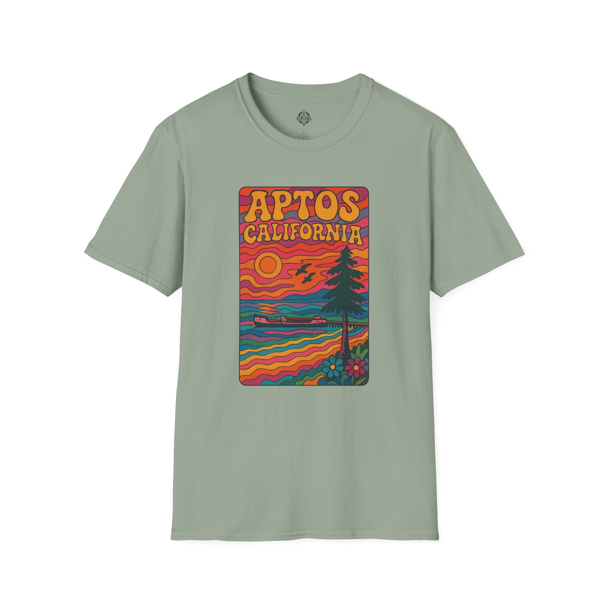Aptos California Psychedelic Unisex - U.S. Cotton T-Shirt