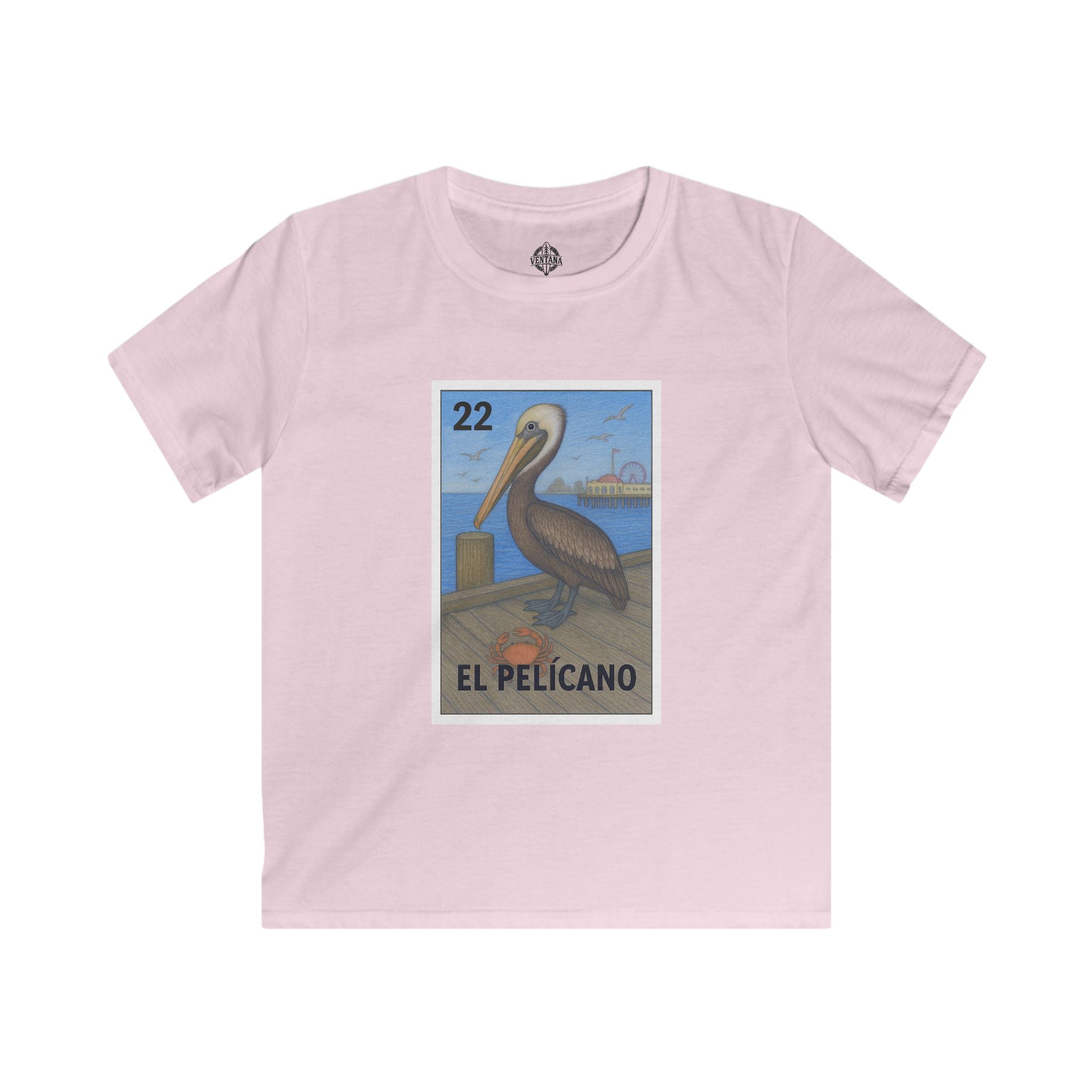 Pelican Lotería Kids - Soft Style U.S. Cotton T-Shirt (El Pelícano)