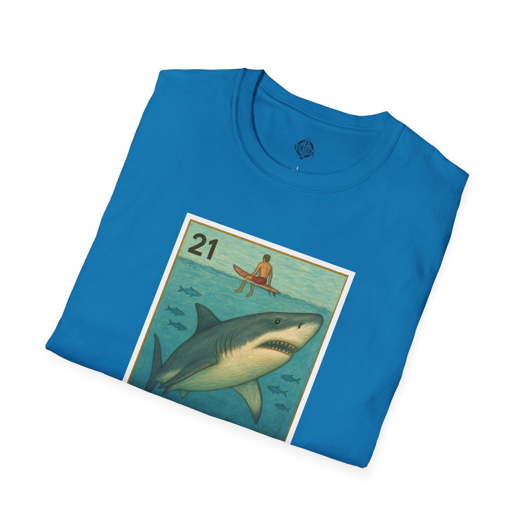Shark Lotería Unisex - Soft Style U.S. Cotton T-Shirt (El Tiburón)