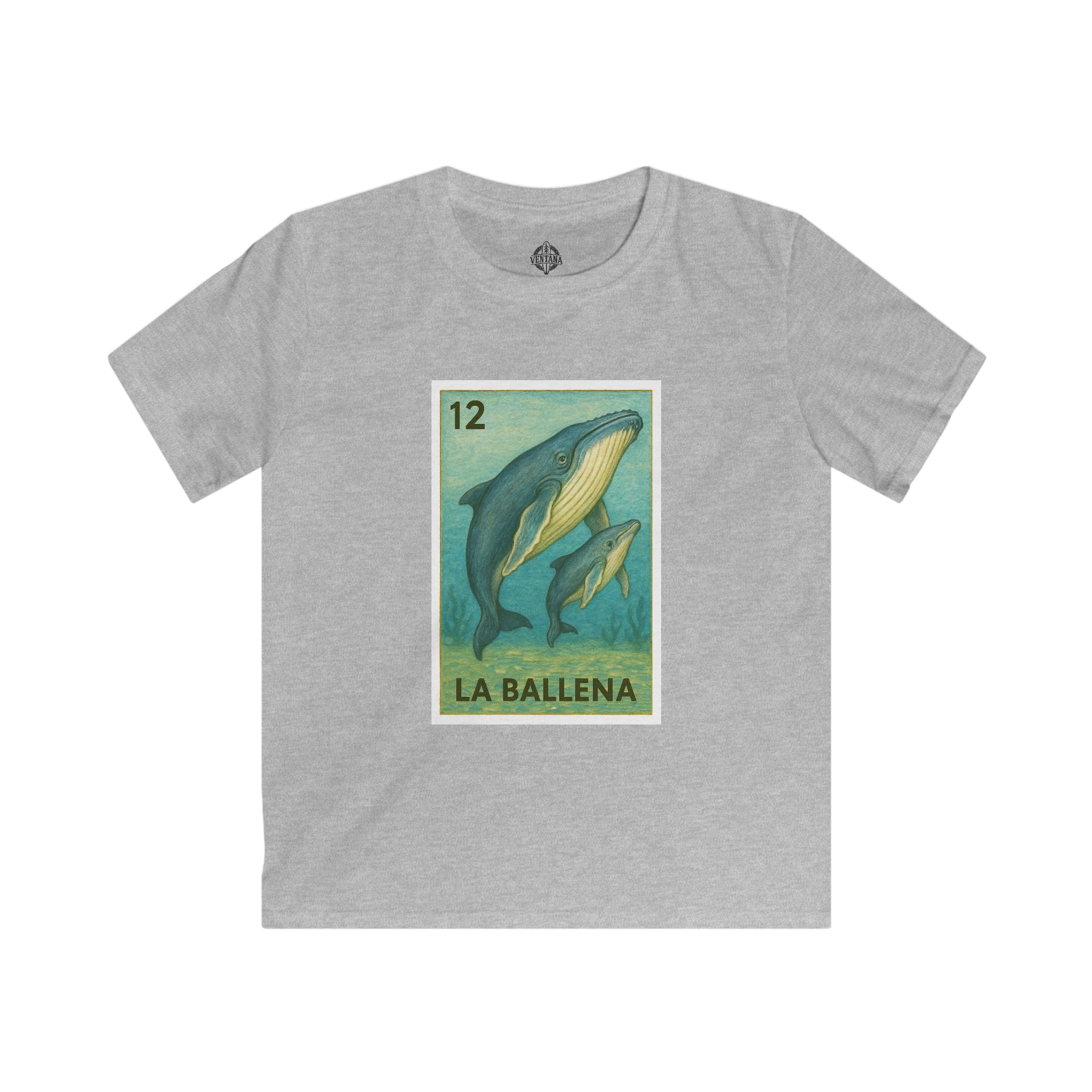 Whale Lotería Kids - Soft Style U.S. Cotton T-Shirt (La Ballena)