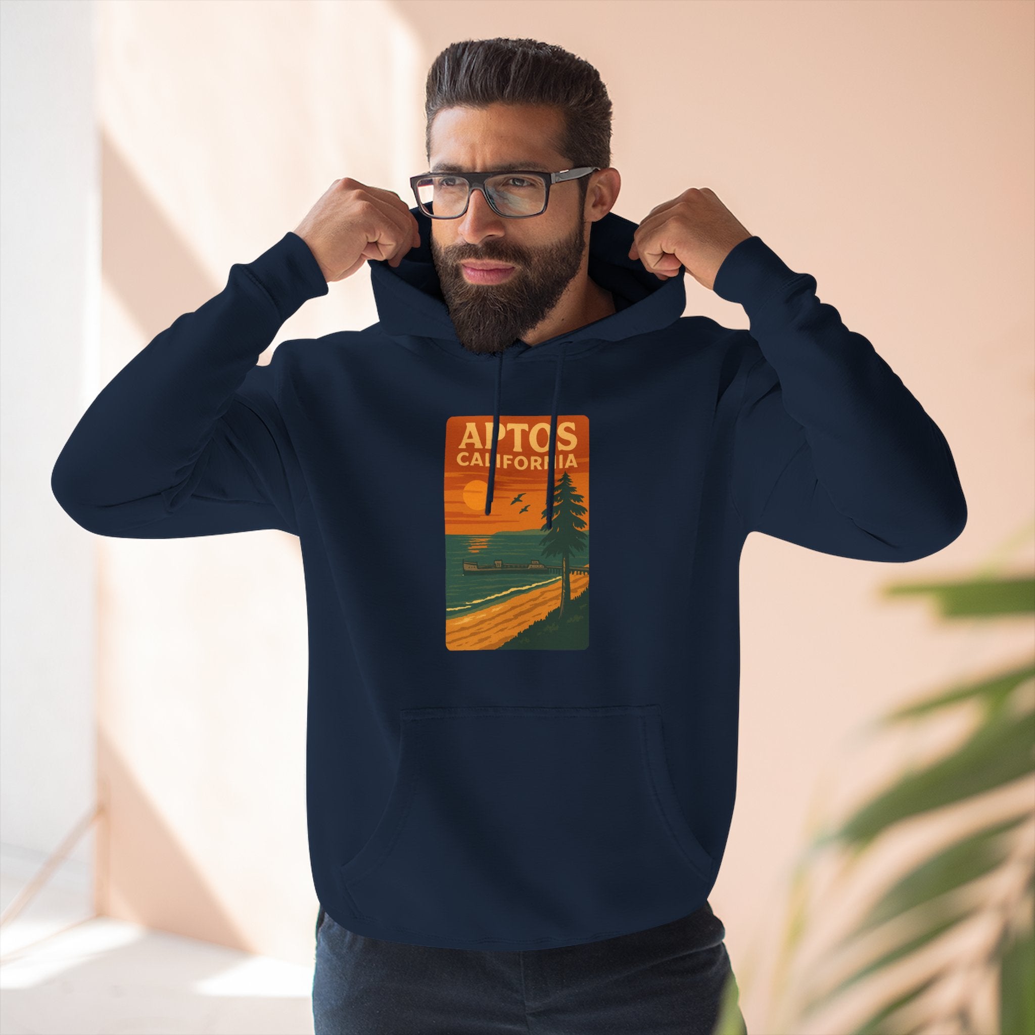 Aptos California Sunset Unisex - Pull-Over Cotton Blend Fleece Hoodie