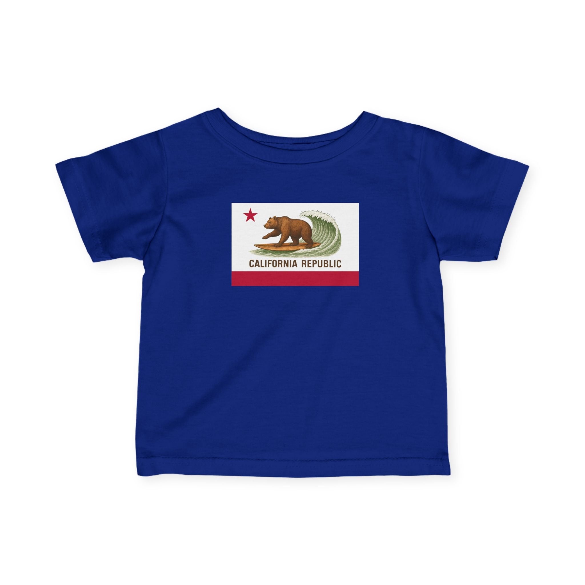 California Surfing Bear Flag - Infant 100% Cotton T-Shirt