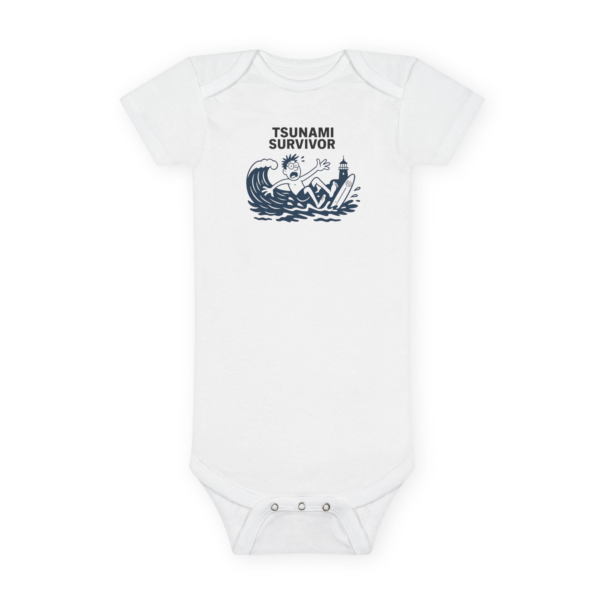 Tsunami Survivor - Baby Short Sleeve 100% Cotton Onesie