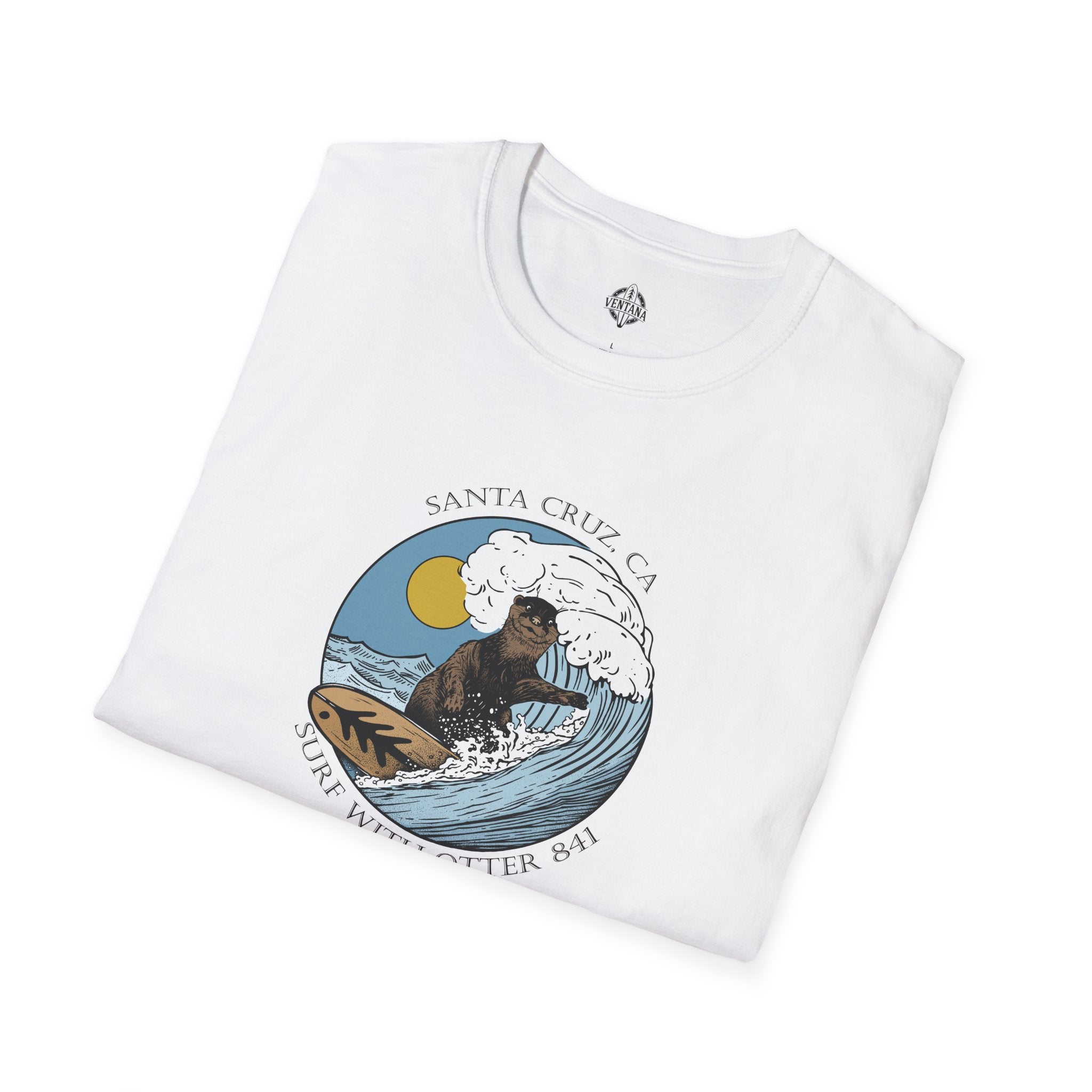 Surf with Otter 841 by Thiago Bianchini Unisex - Soft Style U.S. Cotton T-Shirt