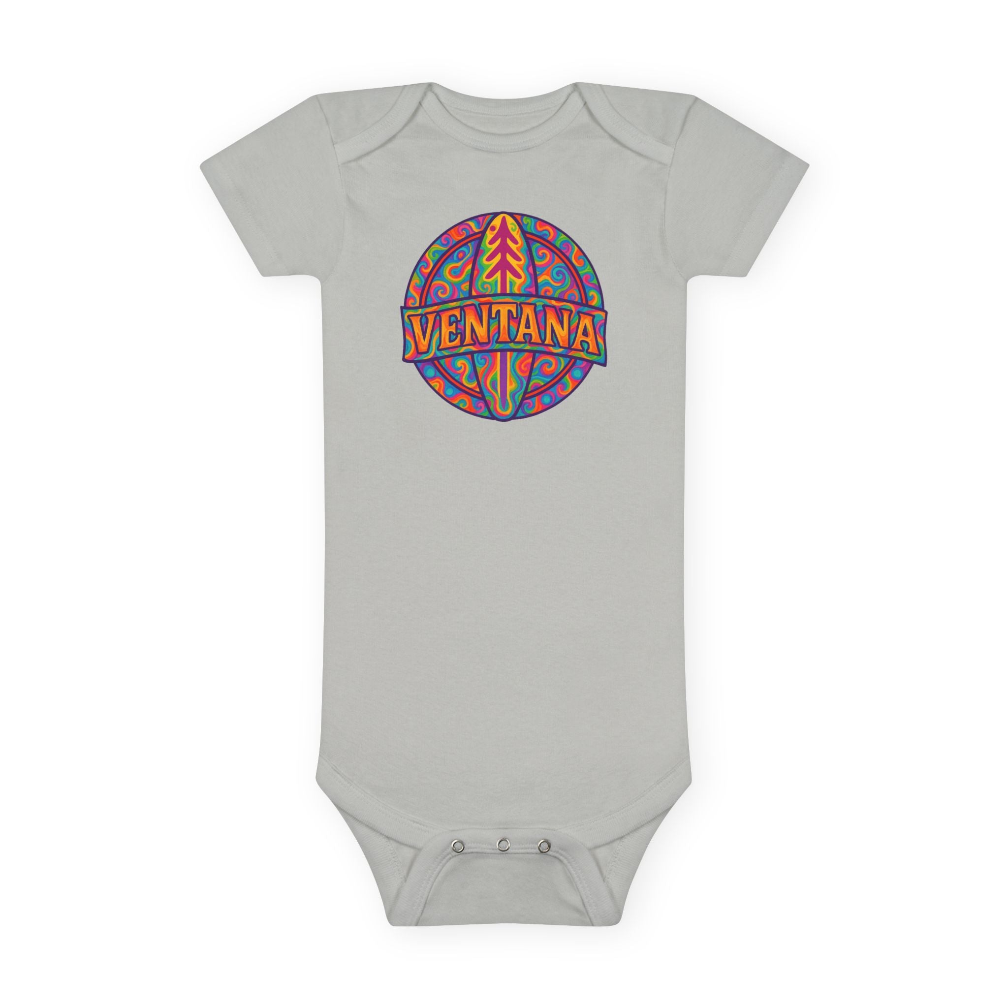 Ventana Psychedelic Treefish Logo - Baby Short Sleeve 100% Cotton Onesie