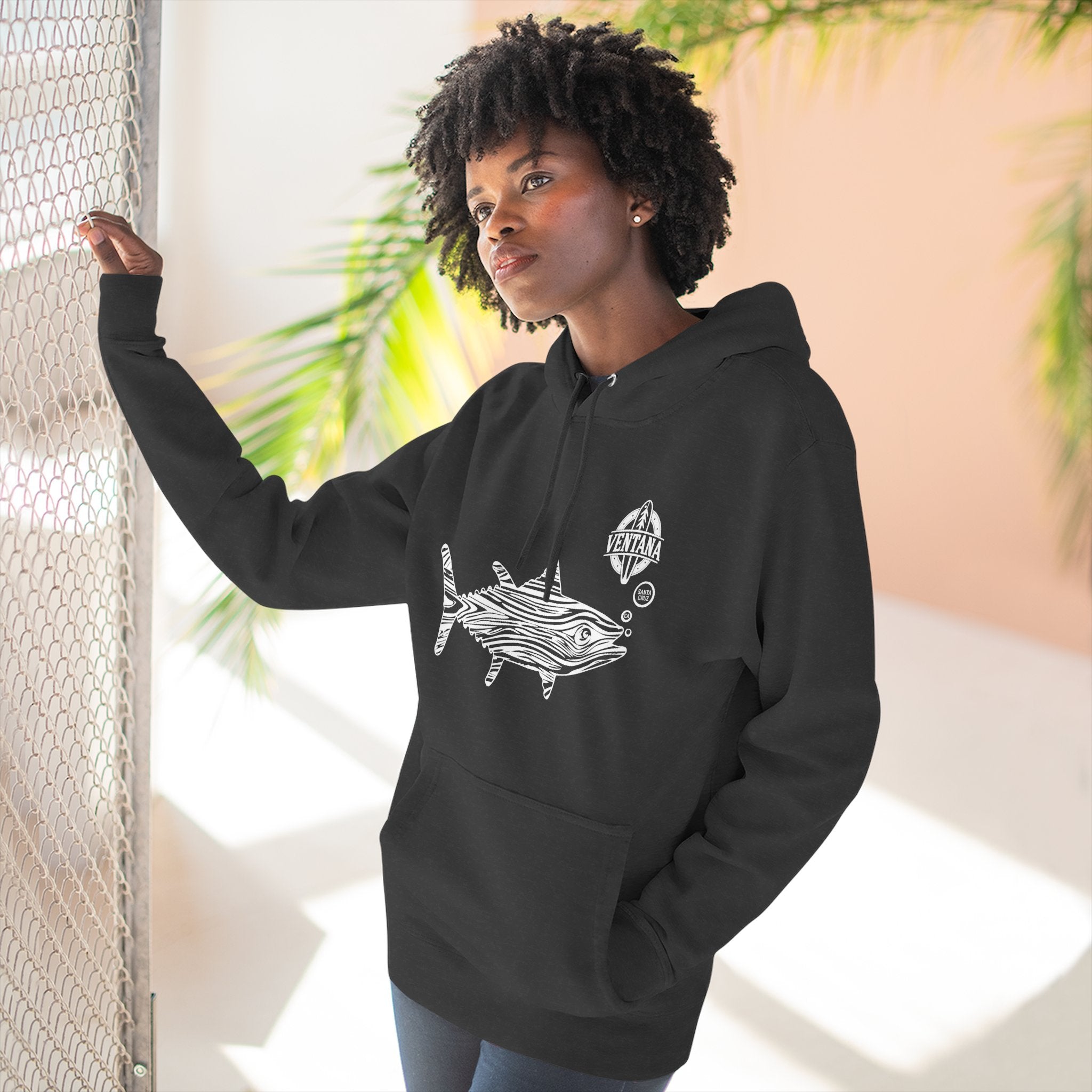 Ventana Wooden Tuna Unisex - Pull-Over Cotton Blend Fleece Hoodie