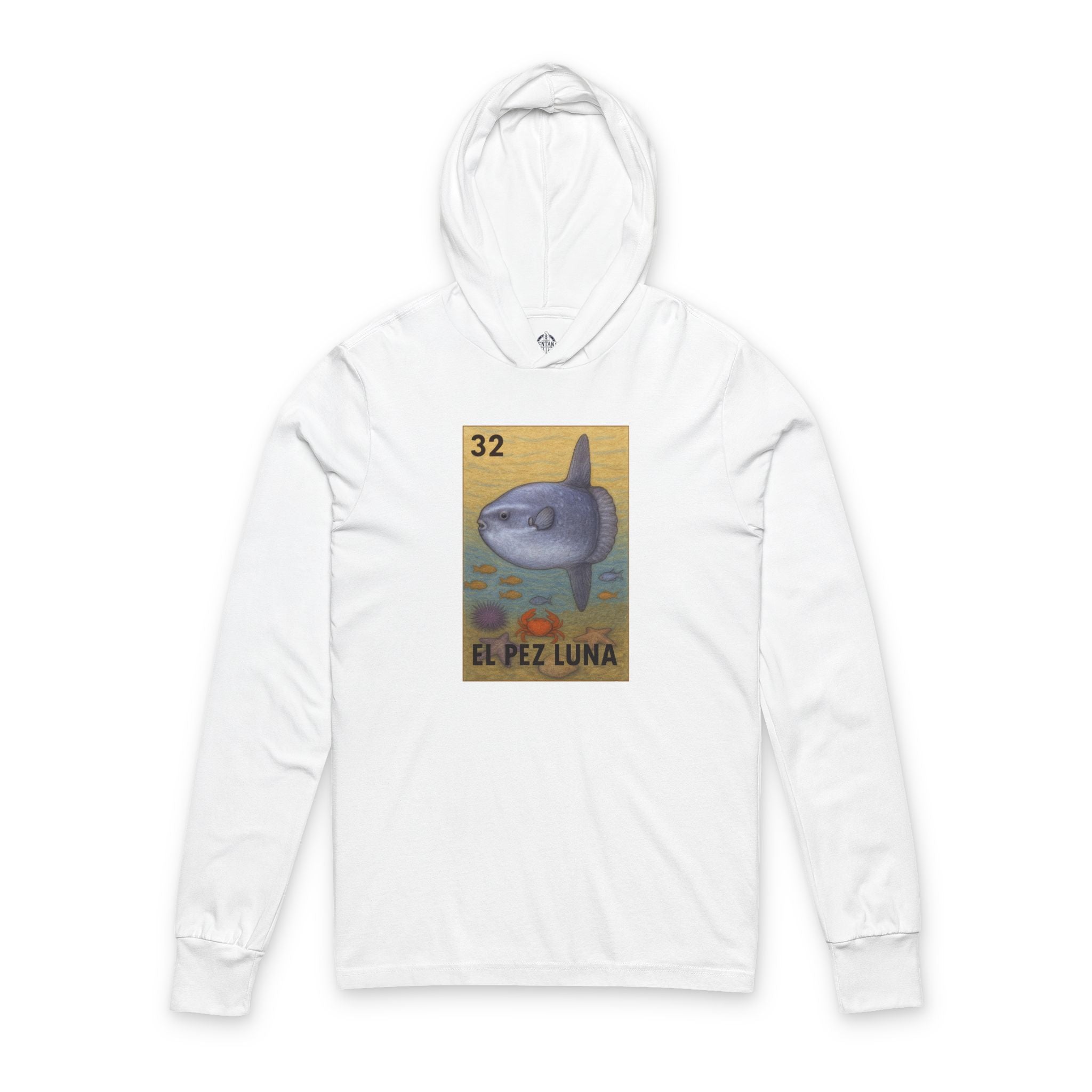 Sunfish Lotería Unisex - Cotton Hooded Long Sleeve Hooded T-Shirt (El Pez Luna)