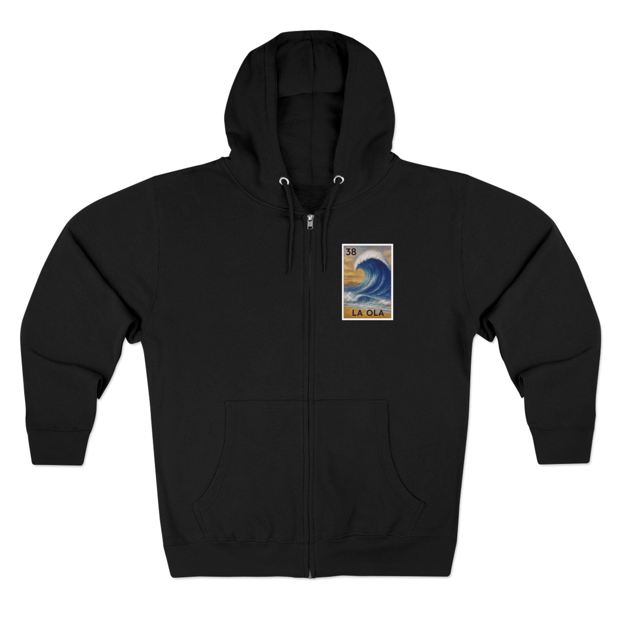 Wave Lotería Unisex - Zip Cotton Blend Fleece Hoodie (La Ola)