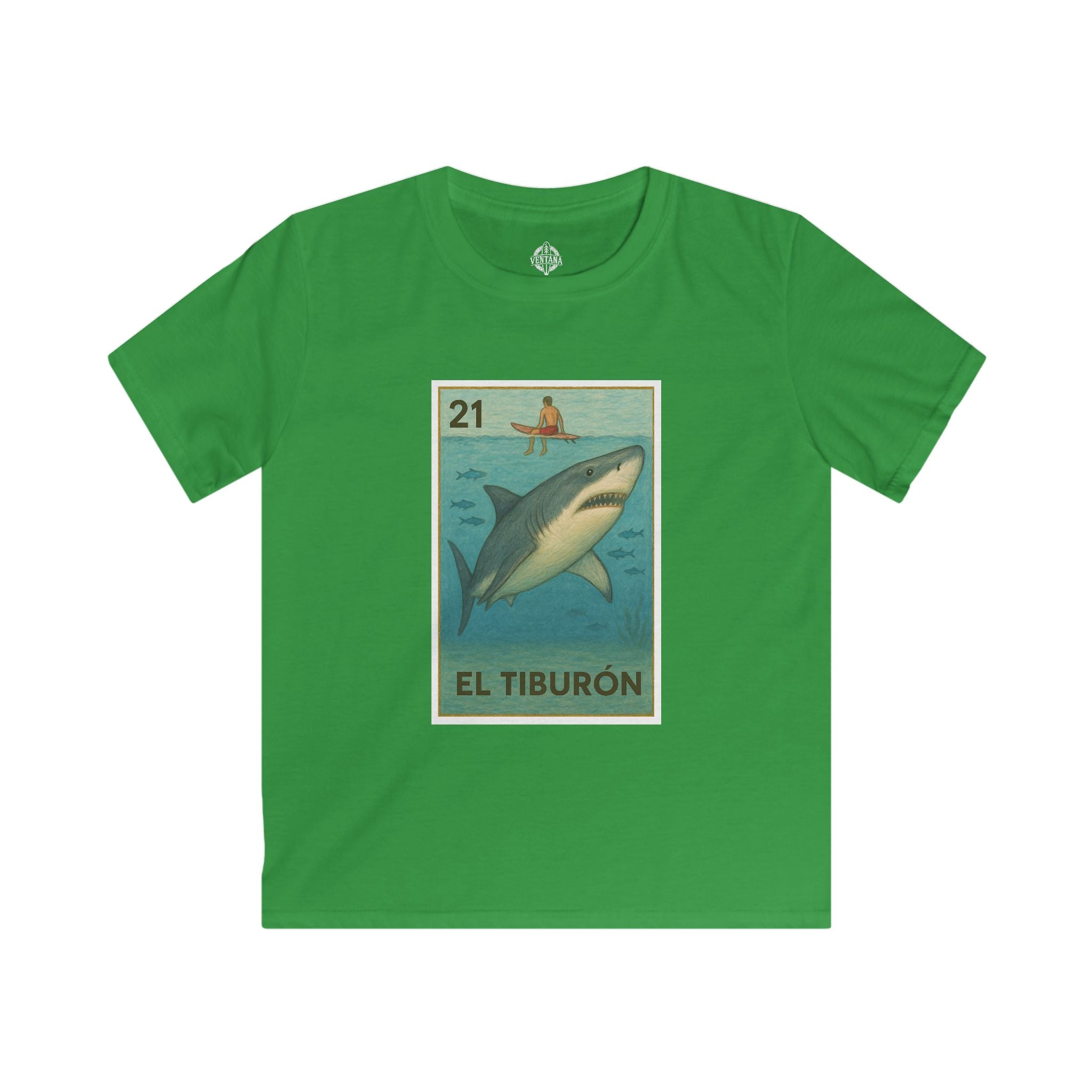 Shark Lotería Kids - Soft Style U.S. Cotton T-Shirt (El Tiburón)
