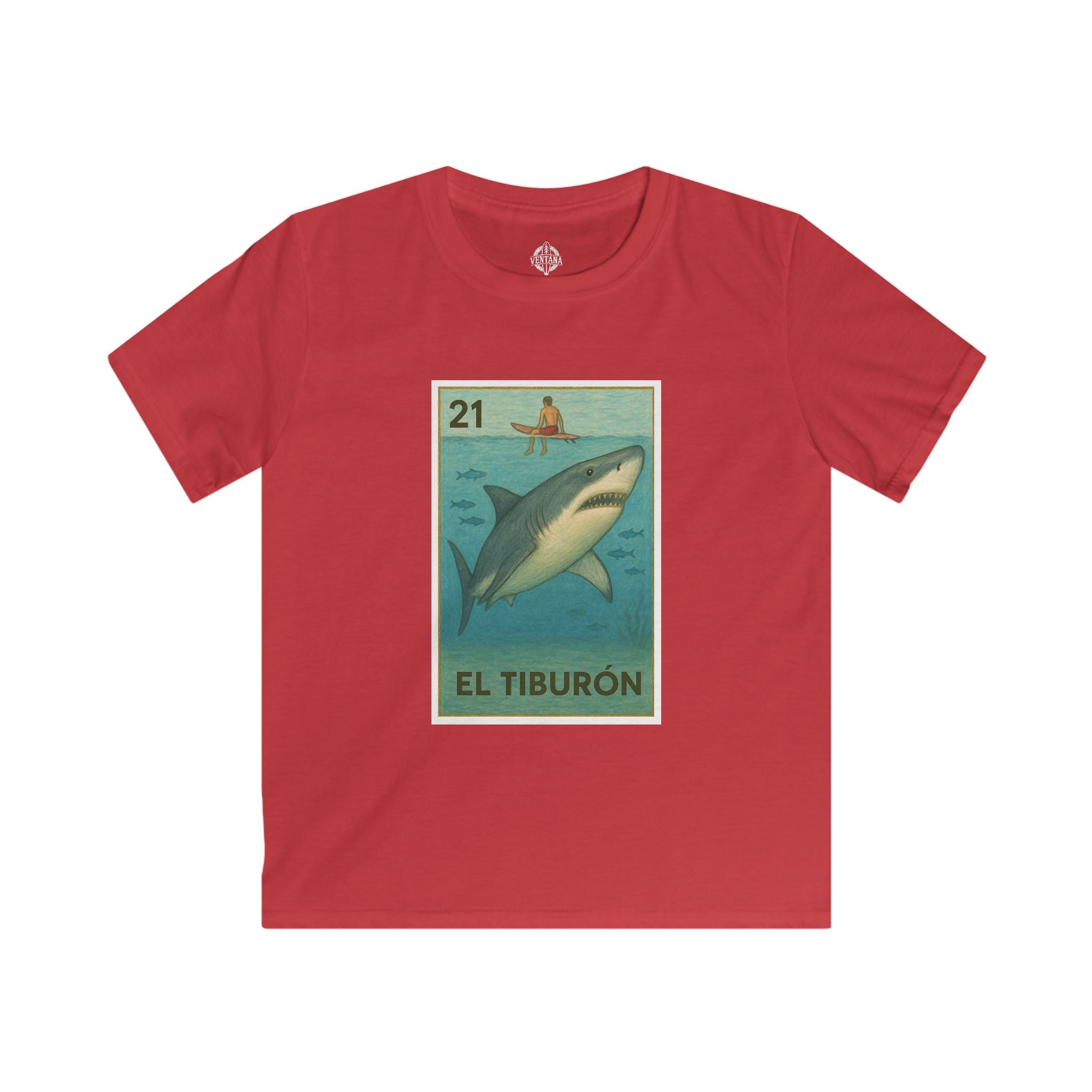 Shark Lotería Kids - Soft Style U.S. Cotton T-Shirt (El Tiburón)