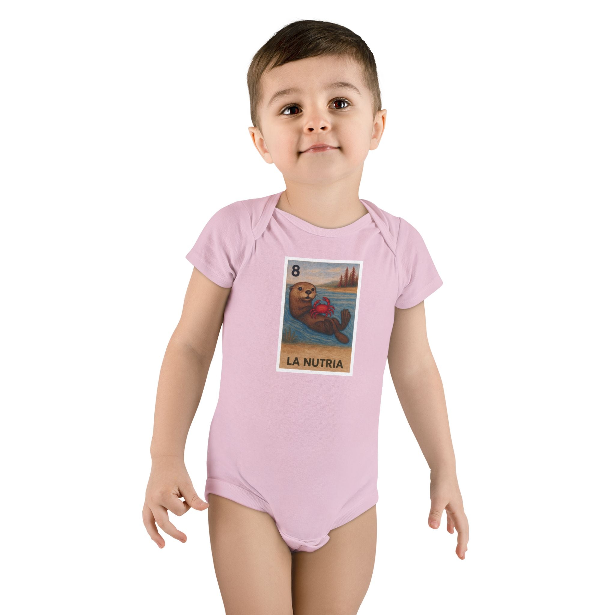 Sea Otter Lotería - Baby Short Sleeve 100% Cotton Onesie (La Nutria)