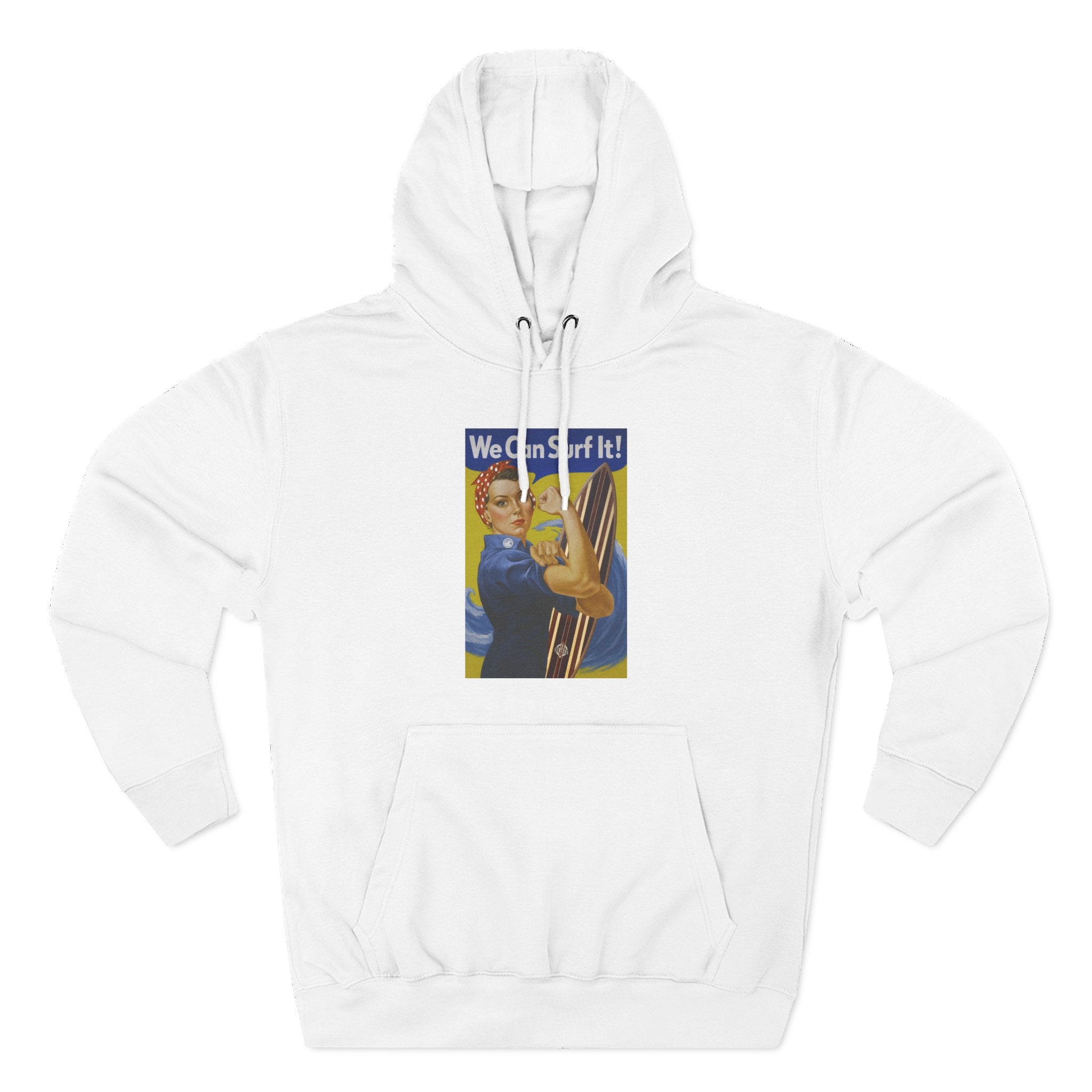 Rosie the Surfer - Pull-Over Cotton Blend Fleece Hoodie