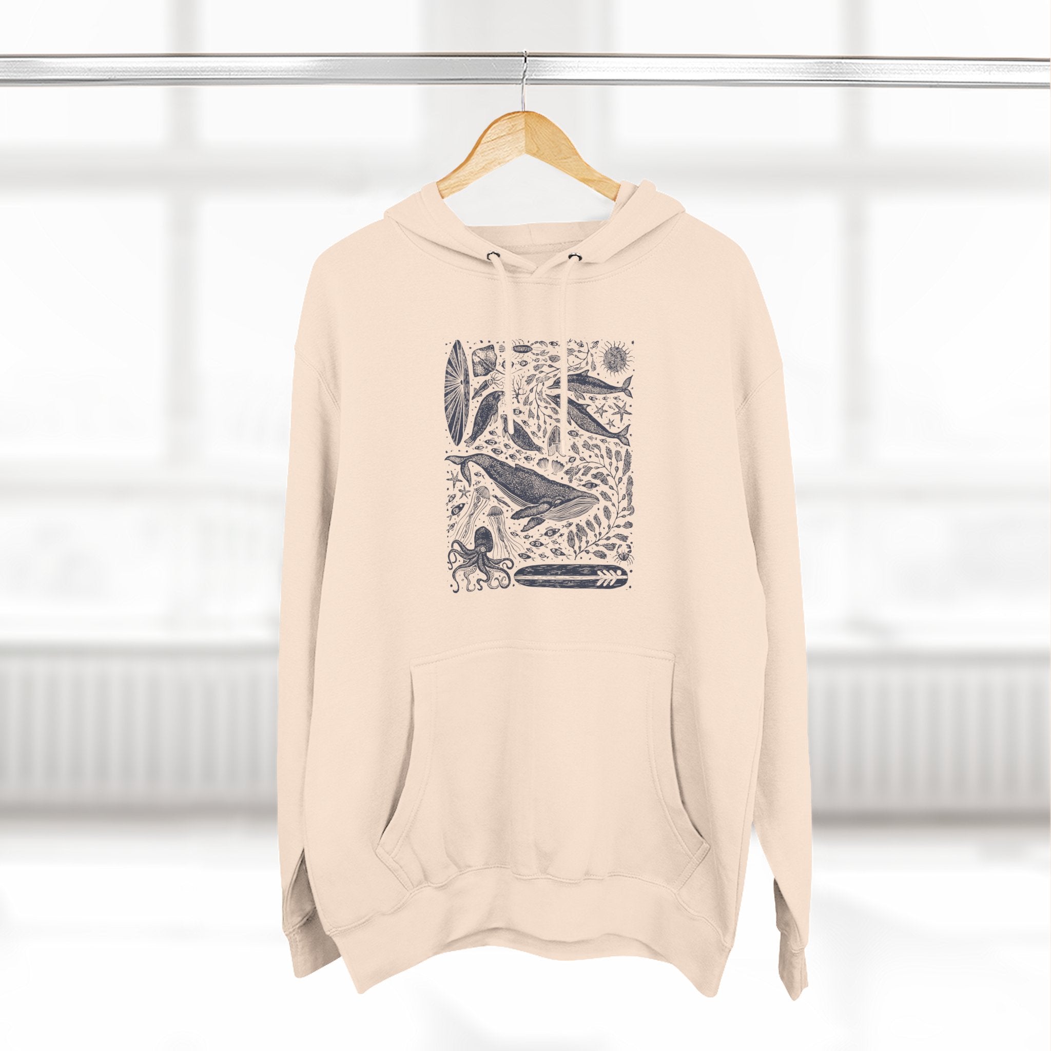 Ventana Marine Life by Lili Arnold Unisex - Pull-Over Cotton Blend Fleece Hoodie