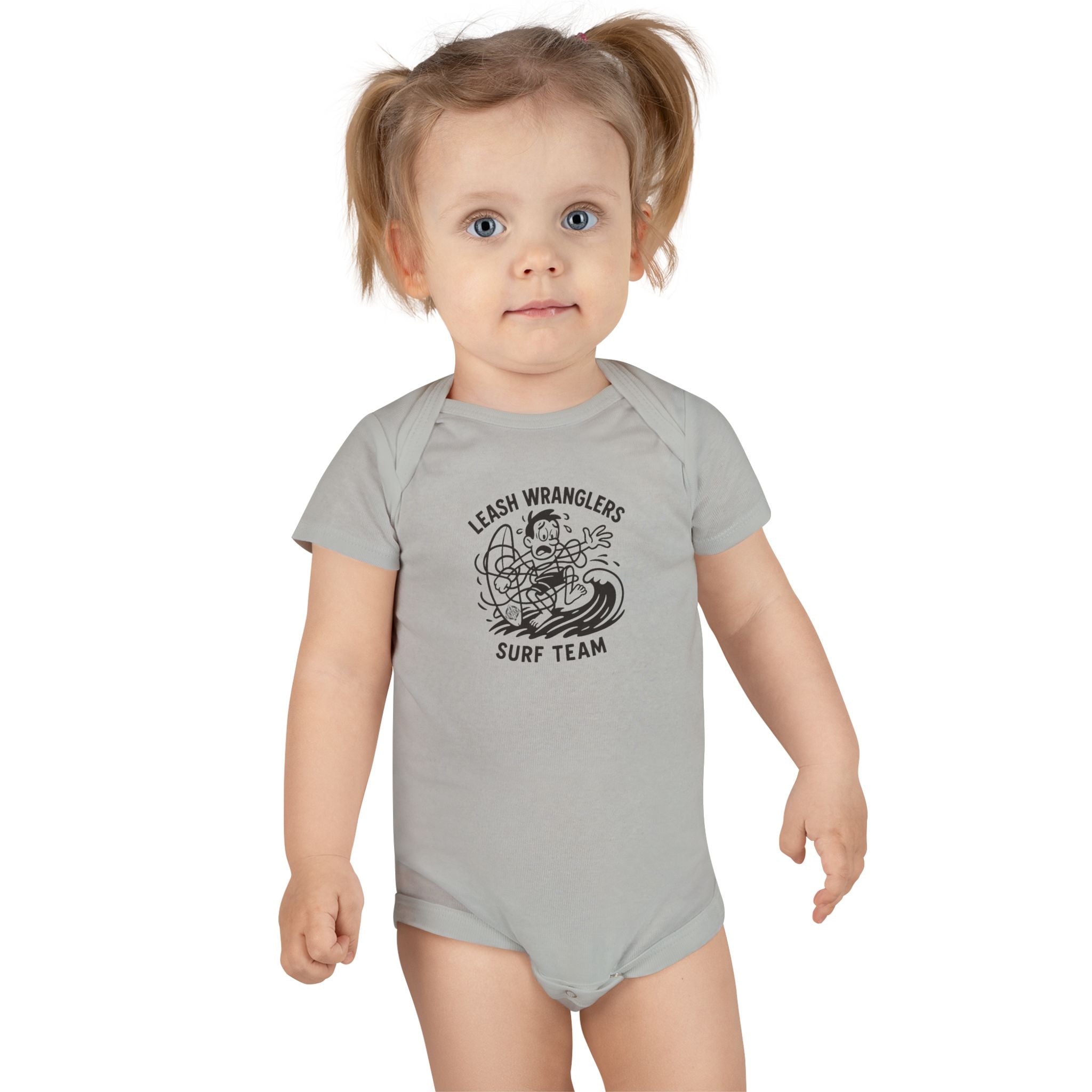 Leash Wranglers Surf Team - Baby Short Sleeve 100% Cotton Onesie