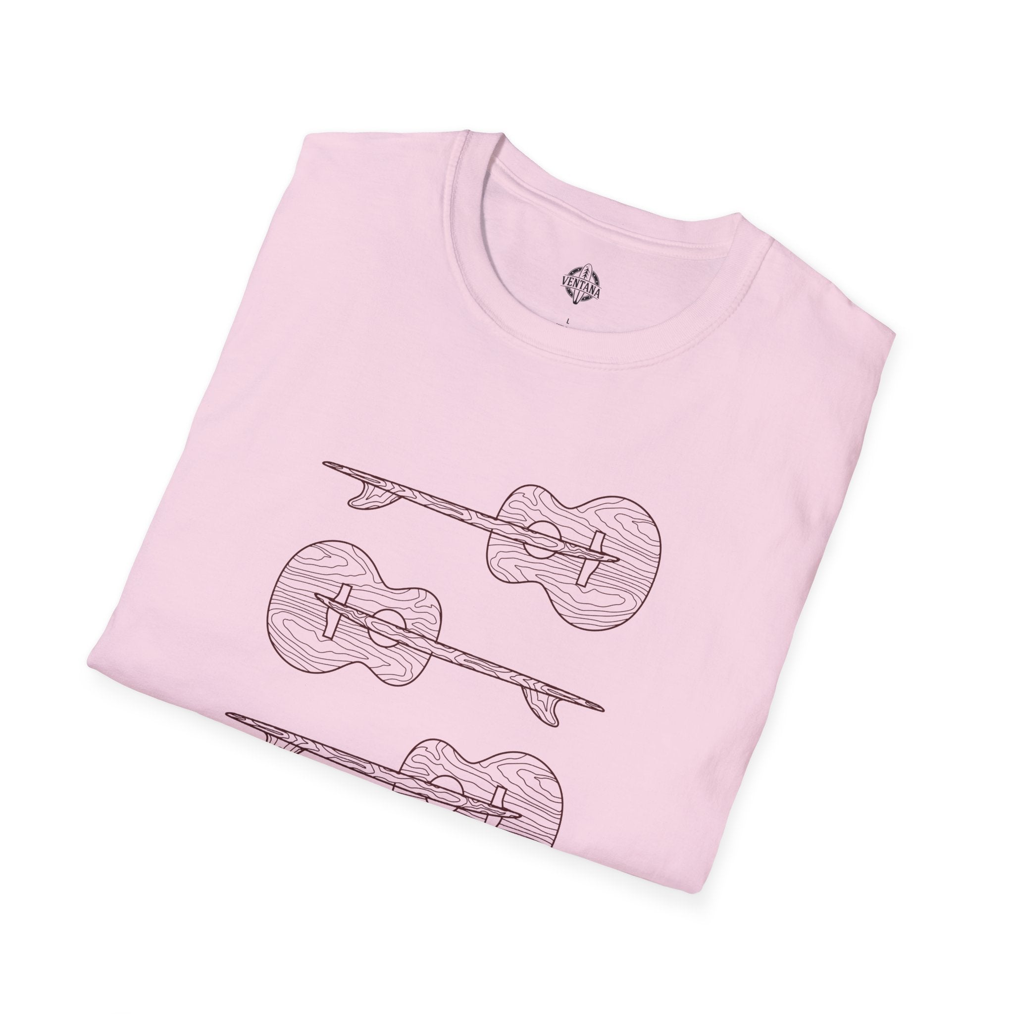 Ventana Santa Cruz Guitar Collab Unisex - Soft Style U.S. Cotton T-Shirt