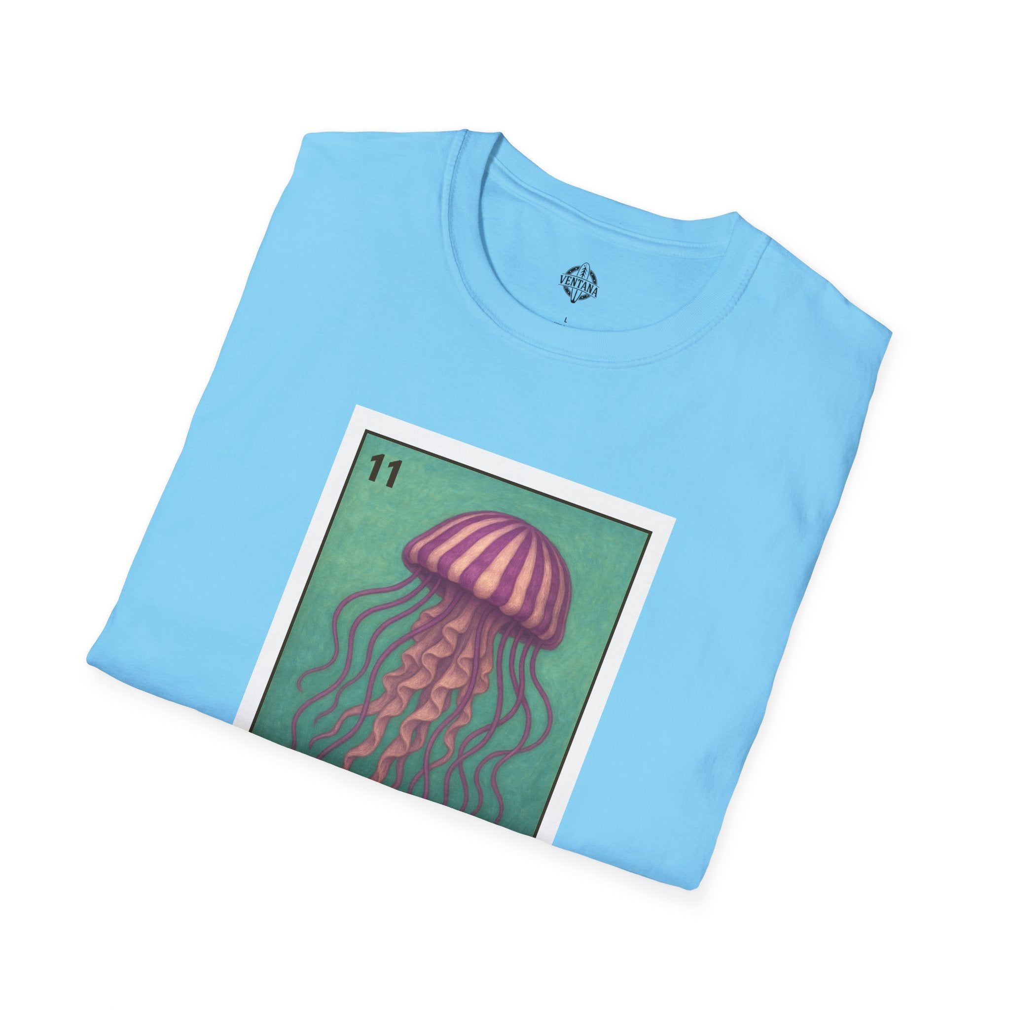 Sea Jelly Lotería Unisex - Soft Style U.S. Cotton T-Shirt (La Medusa)