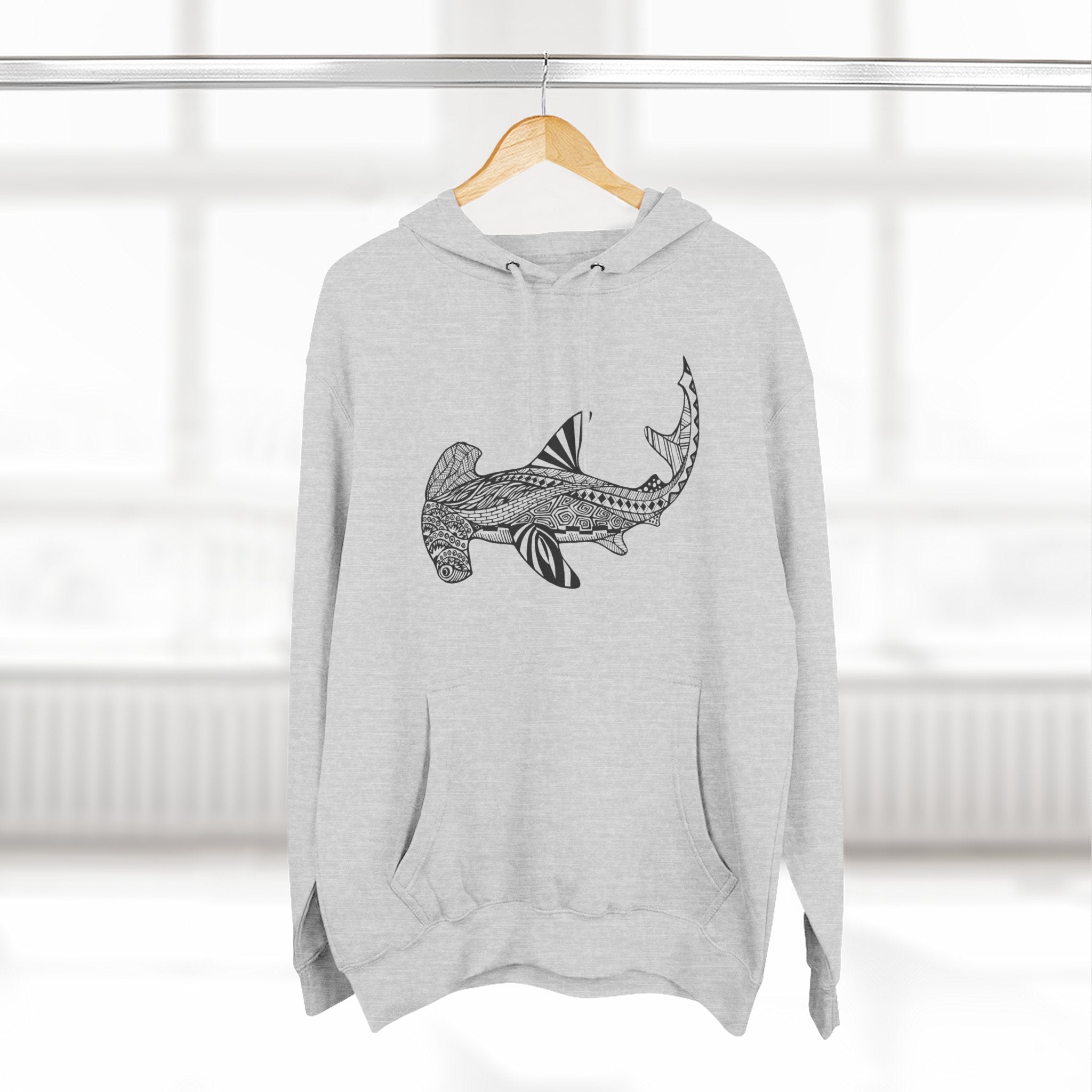 Ventangle Hammerhead Unisex - Pull-Over Cotton Blend Fleece Hoodie