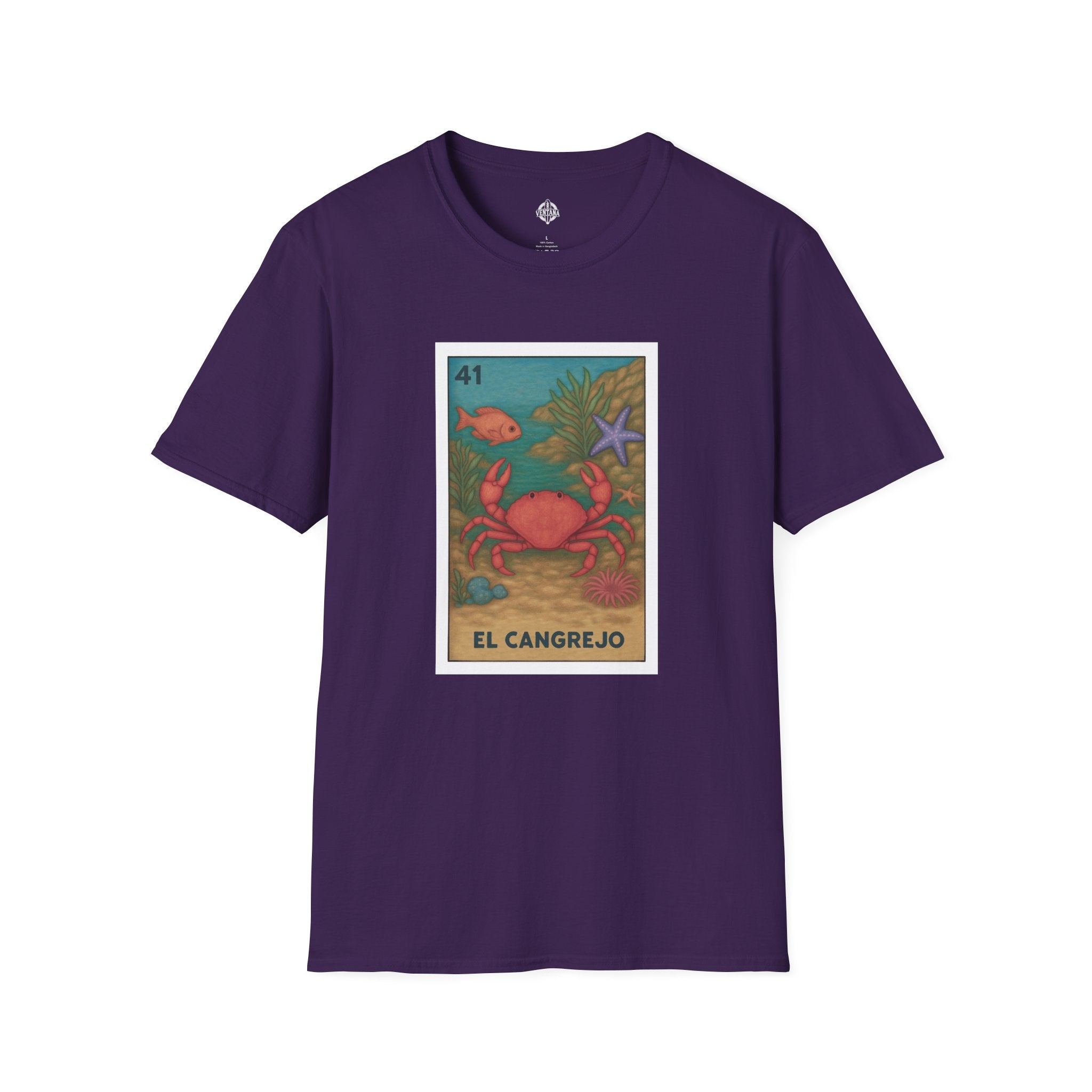 Crab Lotería Unisex - Soft Style U.S. Cotton T-Shirt (El Cangrejo)