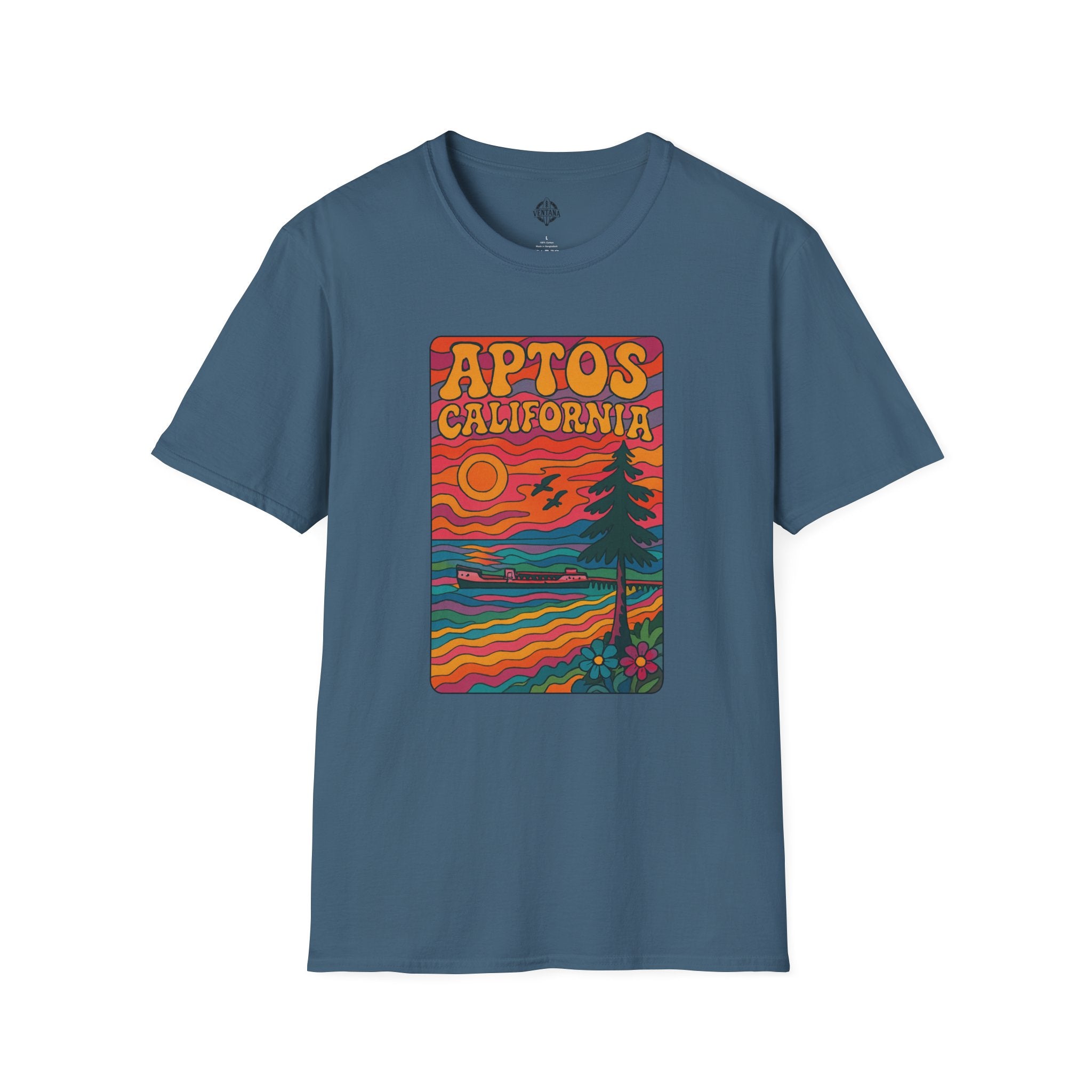 Aptos California Psychedelic Unisex - U.S. Cotton T-Shirt