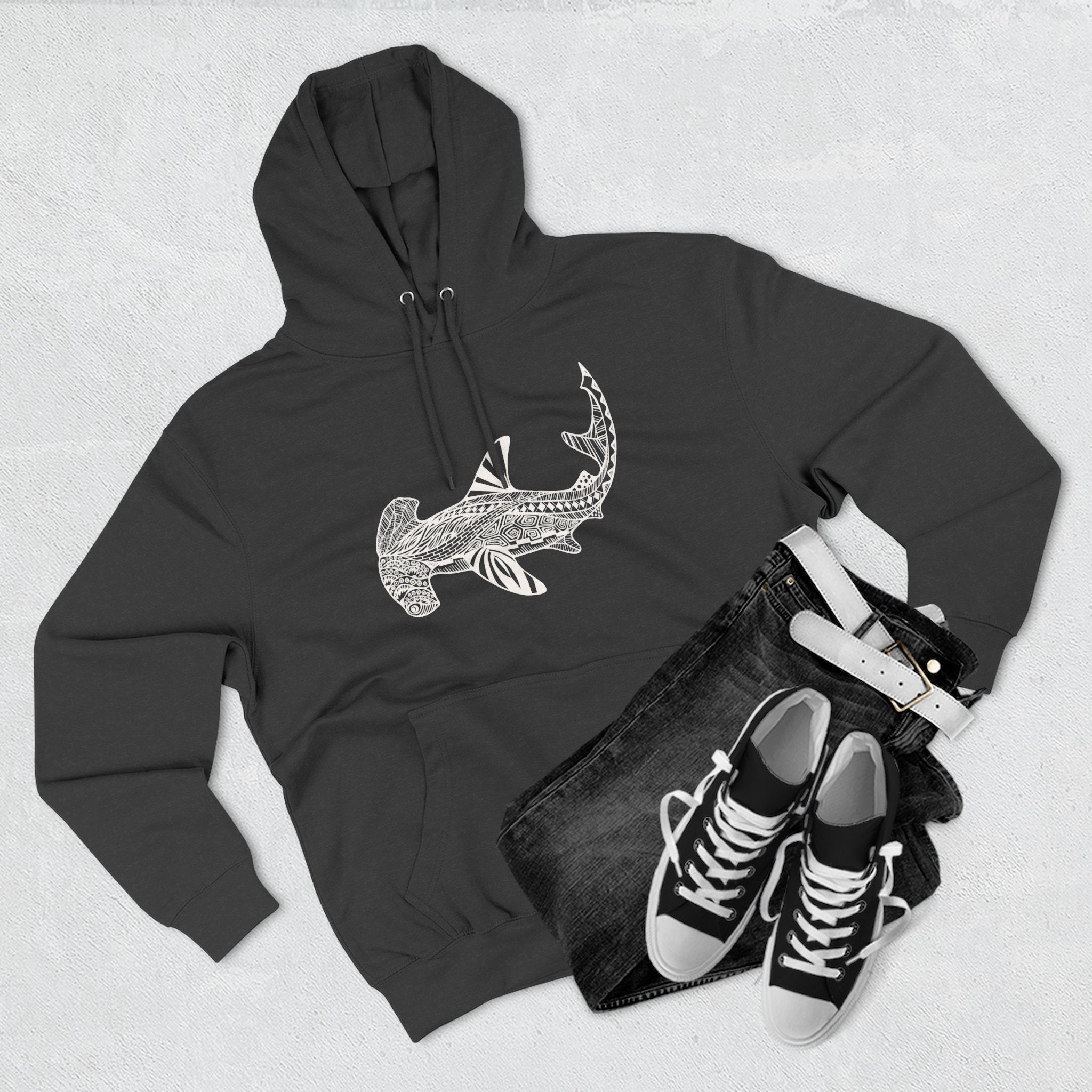 Ventangle Hammerhead Unisex - Pull-Over Cotton Blend Fleece Hoodie
