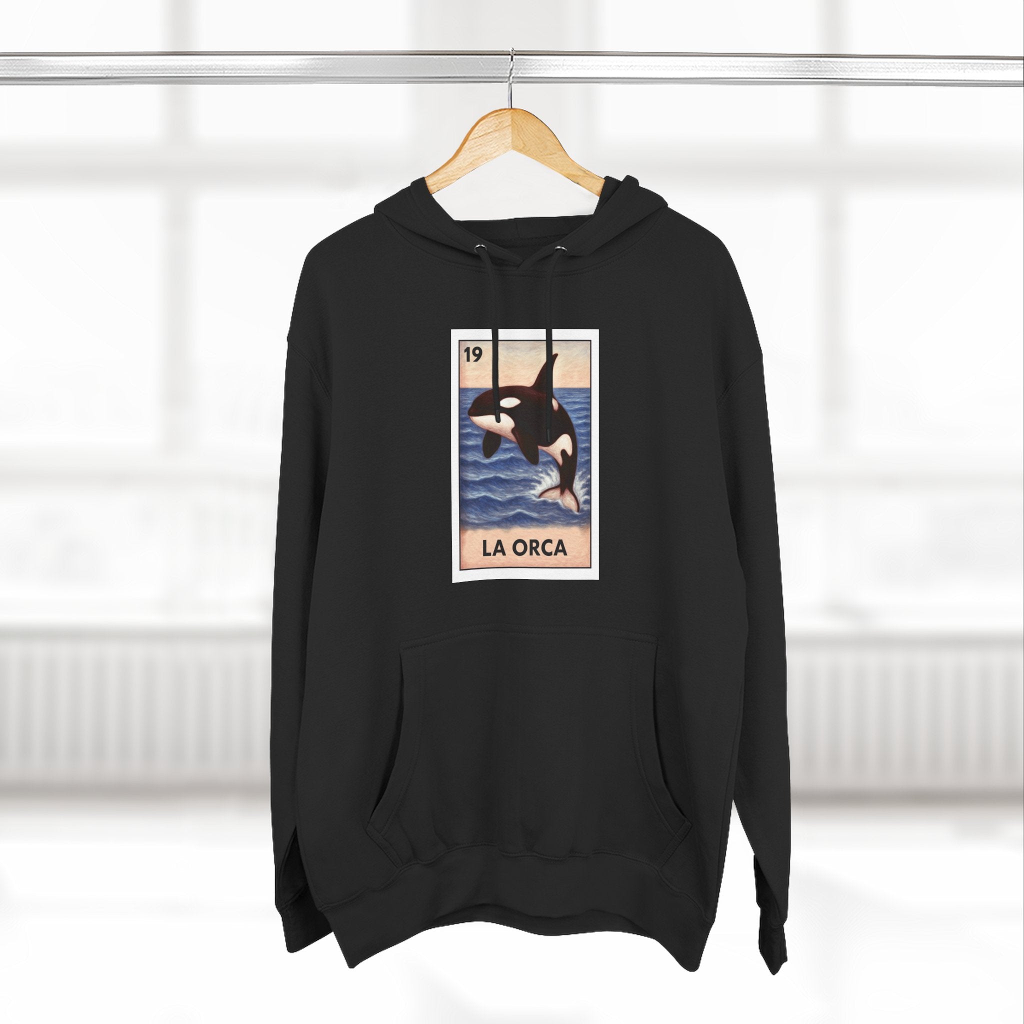 Orca Lotería Unisex - Pull-Over Cotton Blend Fleece Hoodie (La Orca)
