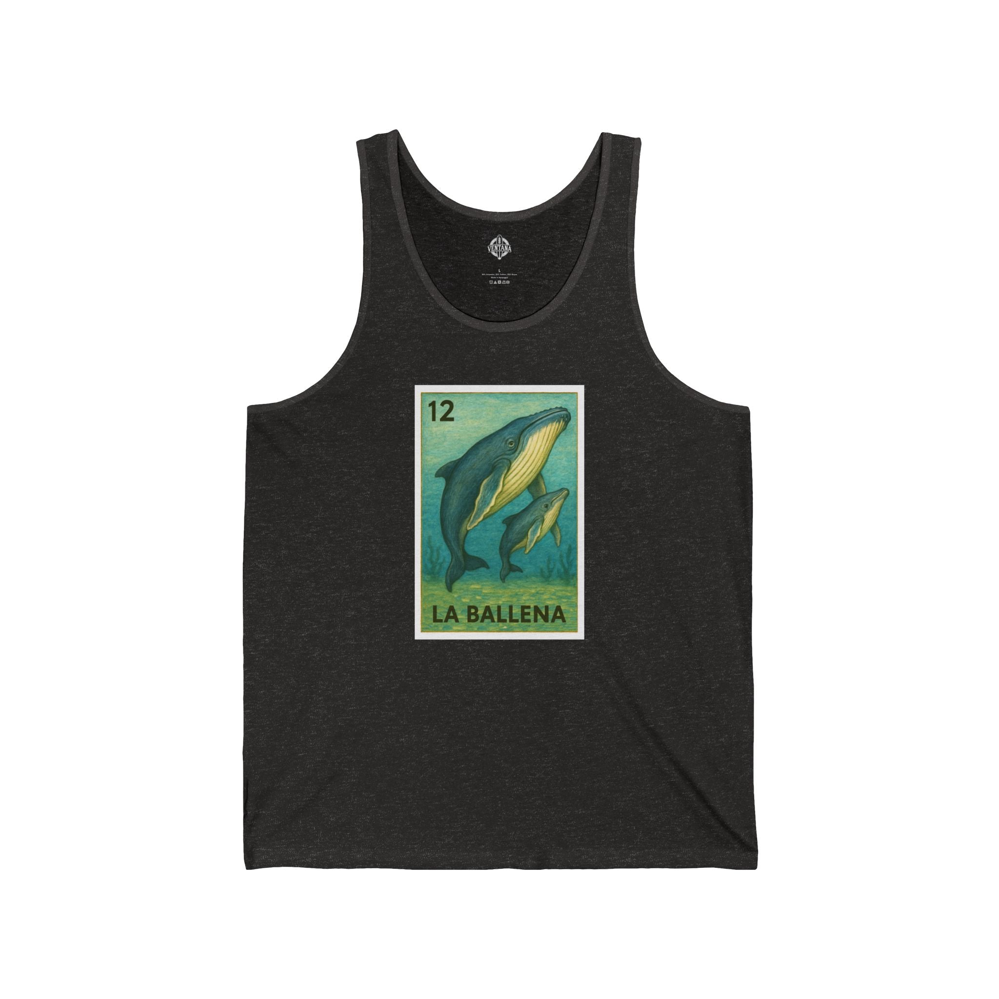 Whale Lotería - Cotton Jersey Tank Top Unisex (La Ballena)