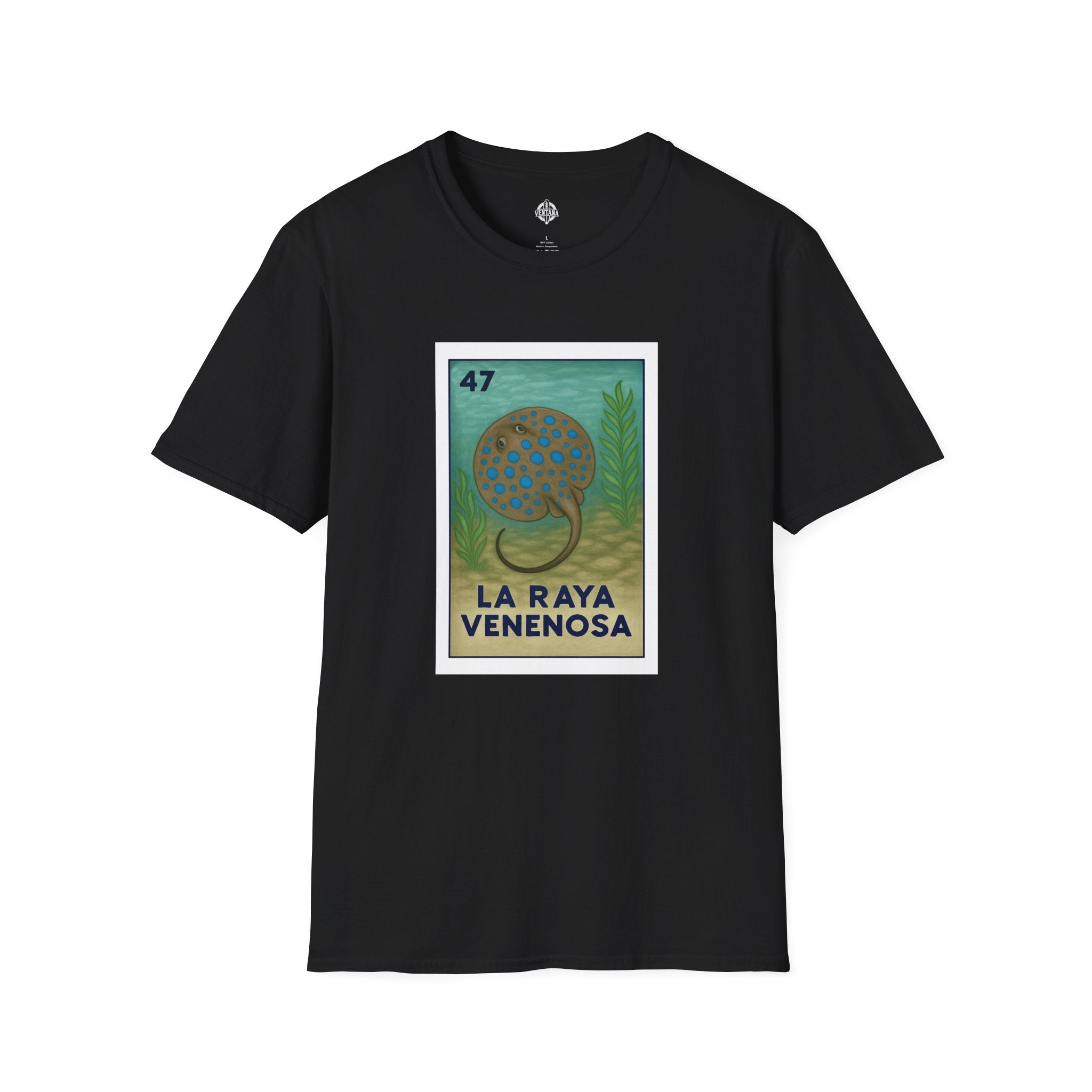 Stingray Lotería Unisex - Soft Style U.S. Cotton T-Shirt (La Raya Venenosa)