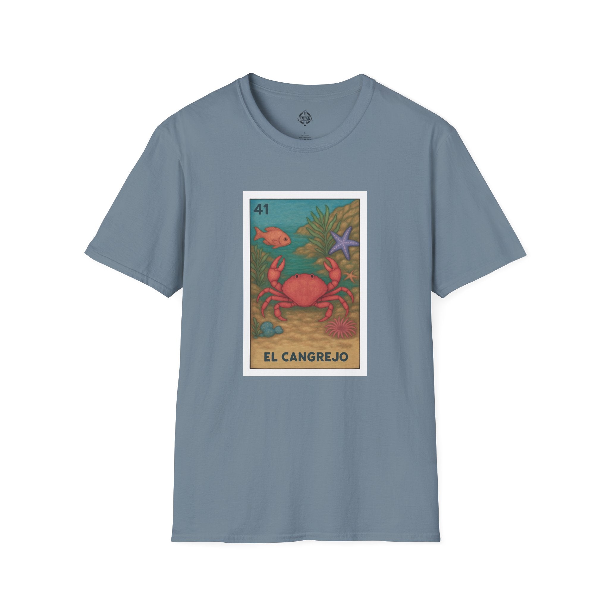 Crab Lotería Unisex - Soft Style U.S. Cotton T-Shirt (El Cangrejo)