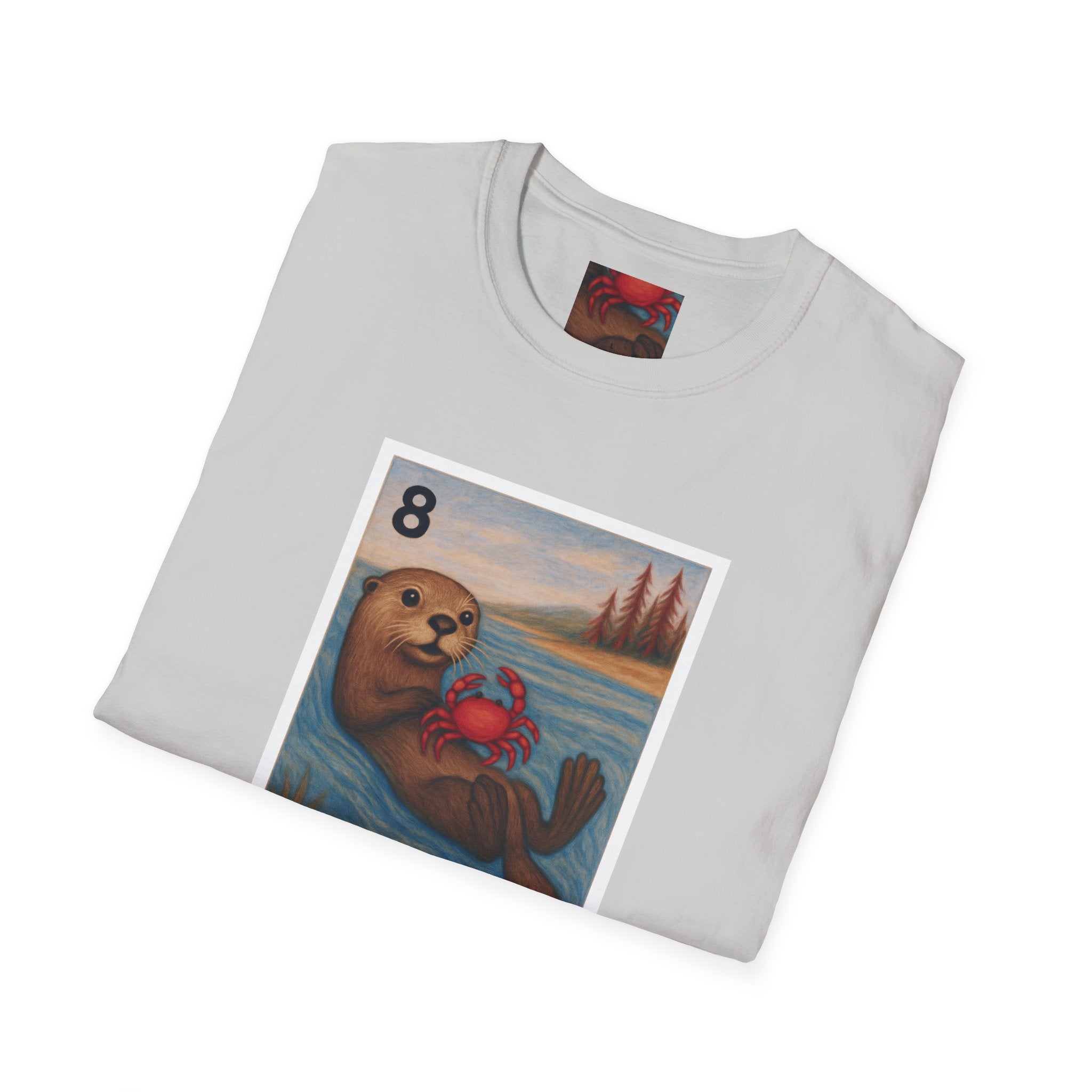 Sea Otter Lotería Unisex - Soft Style U.S. Cotton T-Shirt (La Nutria)