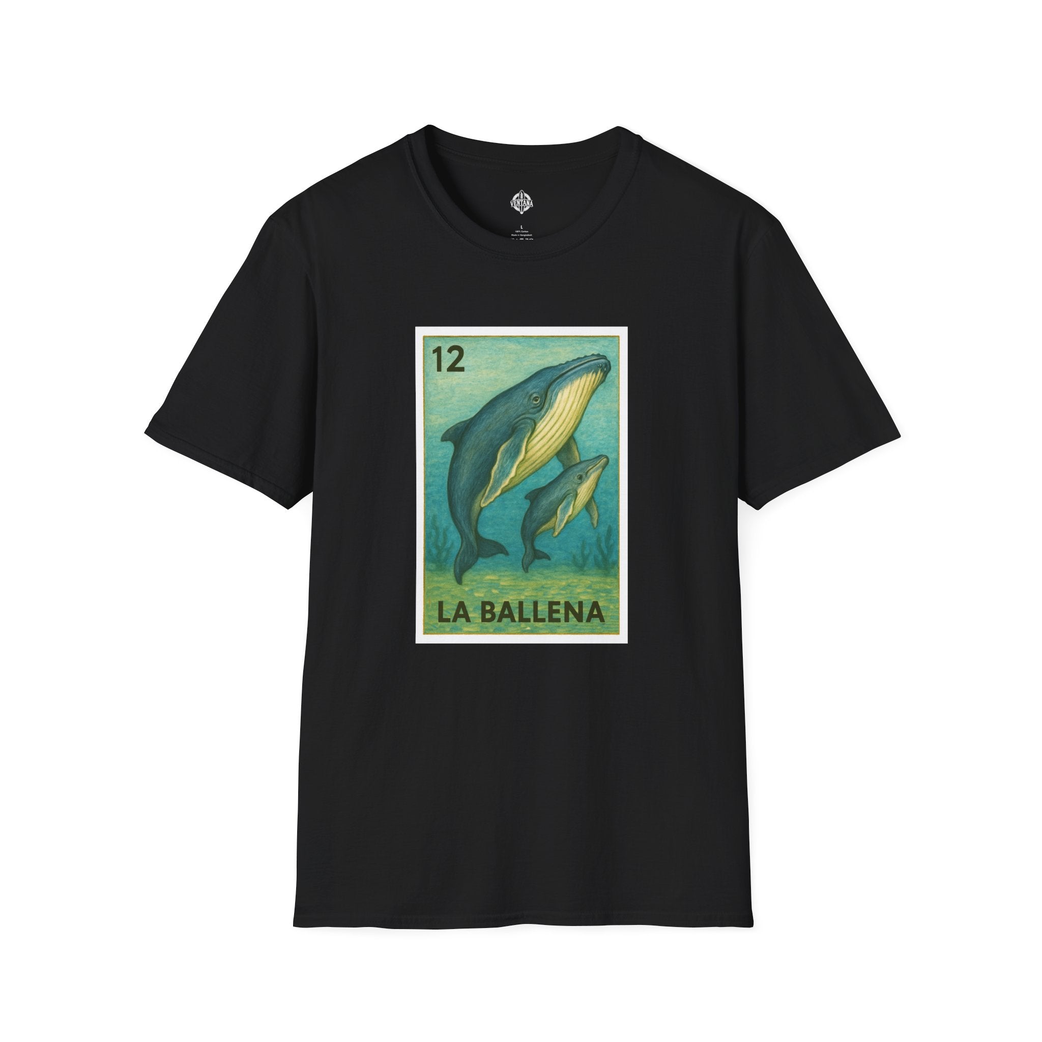 Whale Lotería Unisex - Soft Style U.S. Cotton T-Shirt (La Ballena)