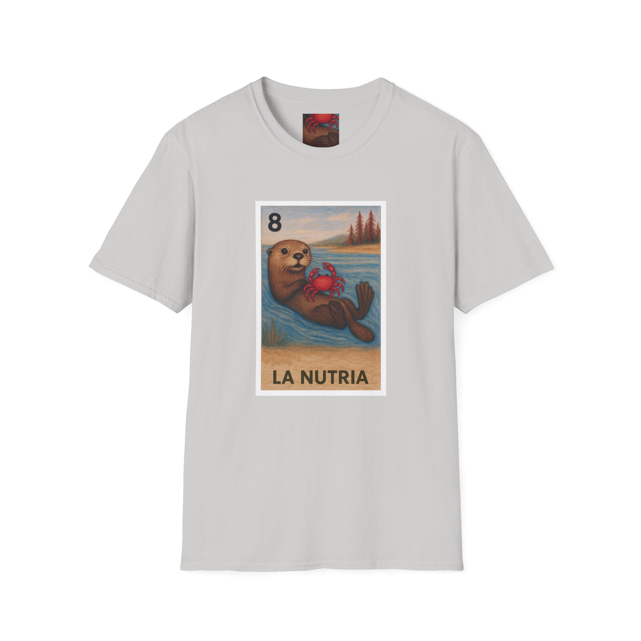 Sea Otter Lotería Unisex - Soft Style U.S. Cotton T-Shirt (La Nutria)