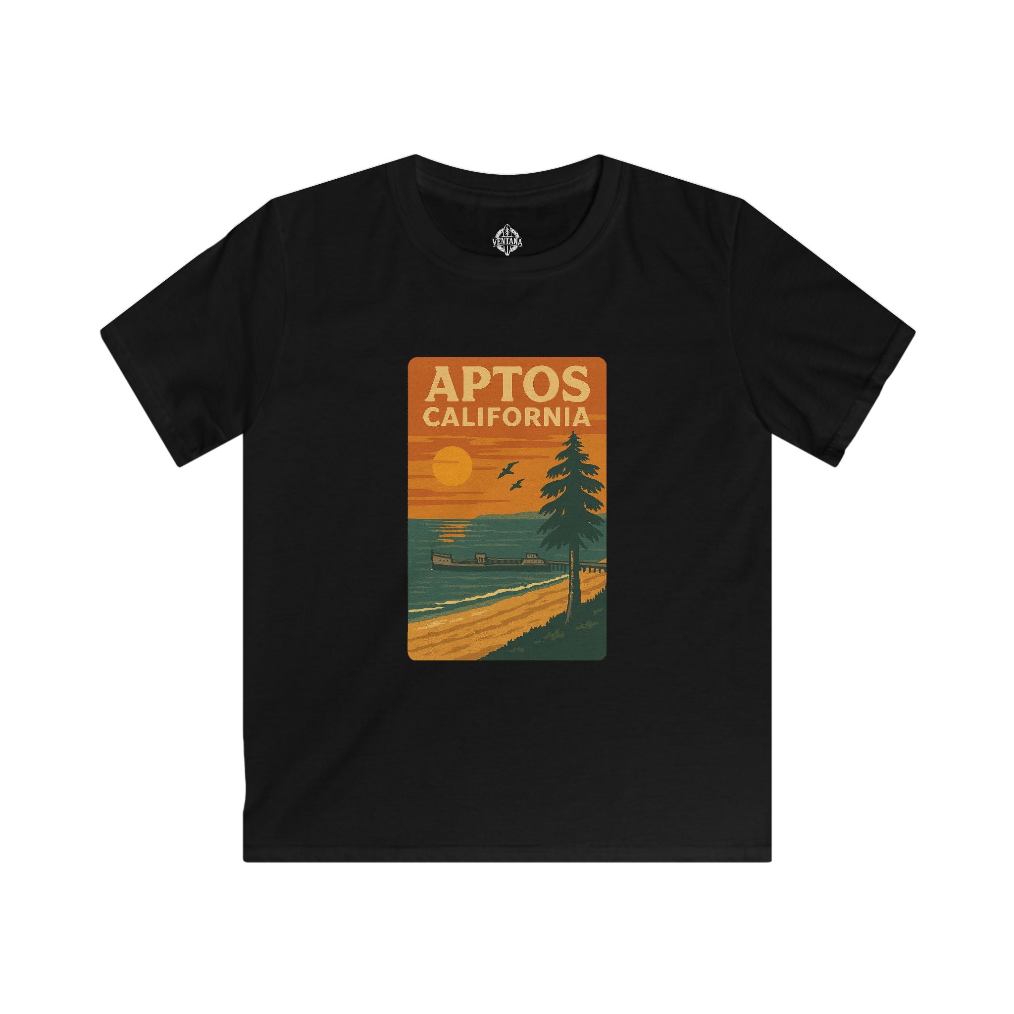 Aptos California Sunset Kids - Soft Style U.S. Cotton T-Shirt
