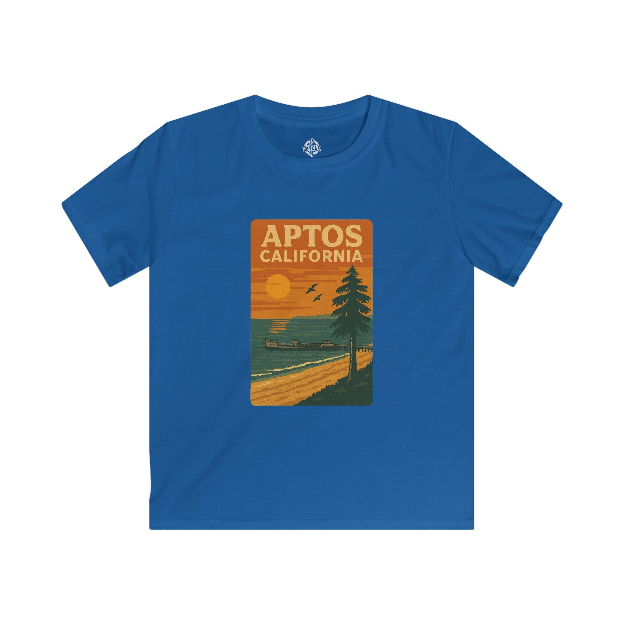 Aptos California Sunset Kids - Soft Style U.S. Cotton T-Shirt