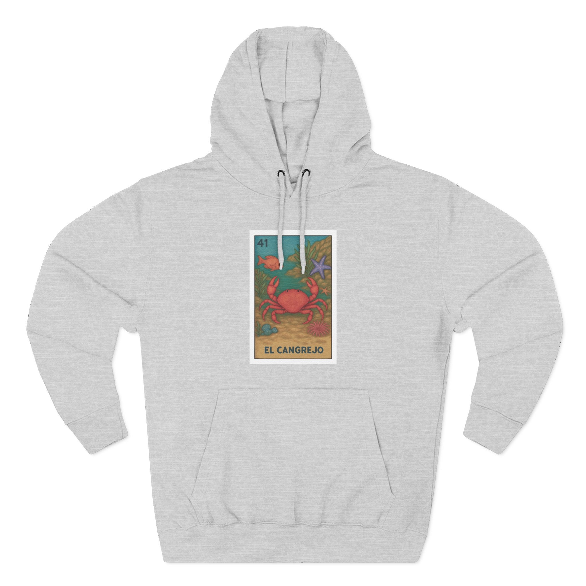 Crab Lotería Unisex - Pull-Over Cotton Blend Fleece Hoodie (El Cangrejo)
