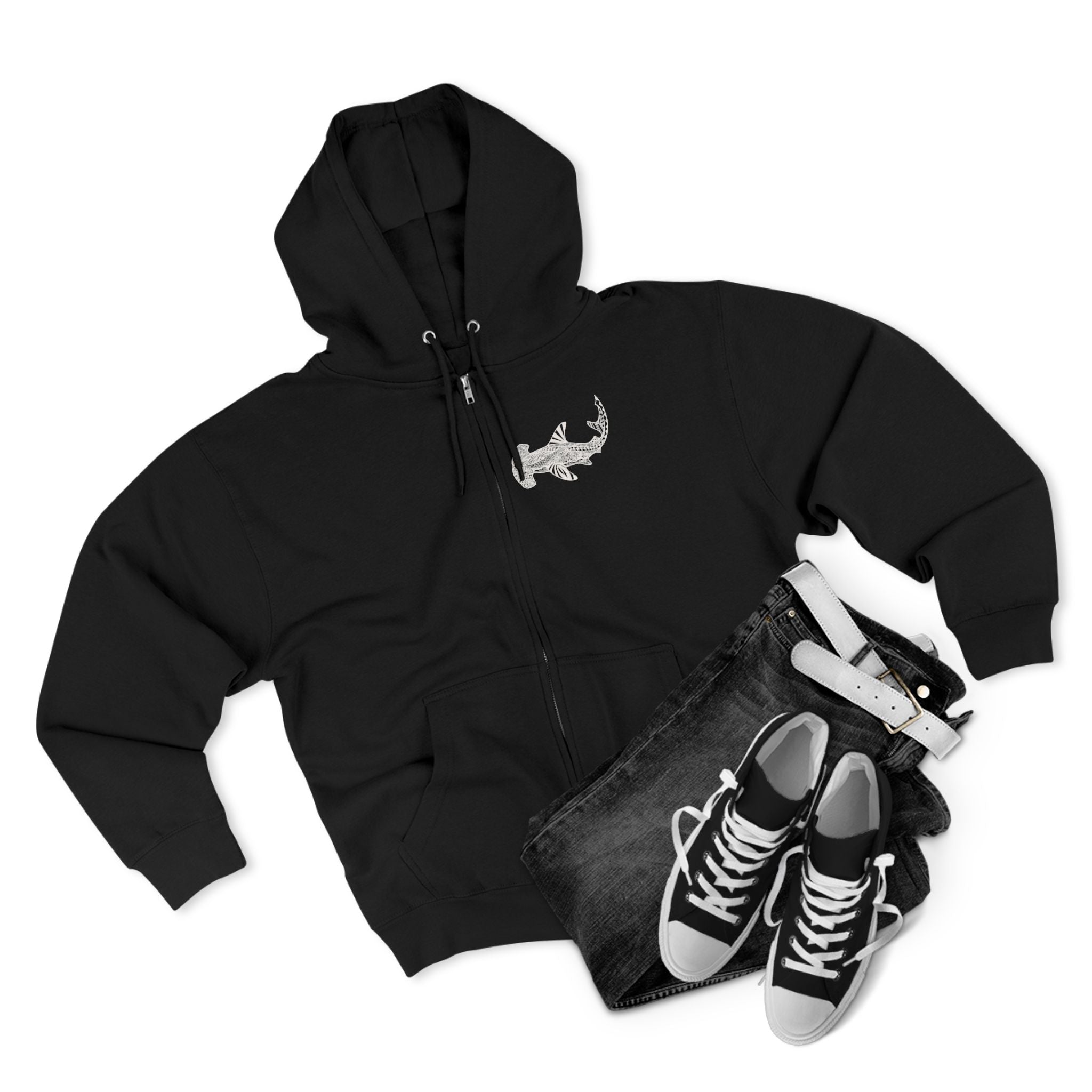 Ventangle Hammerhead Unisex - Zip Cotton Blend Fleece Hoodie