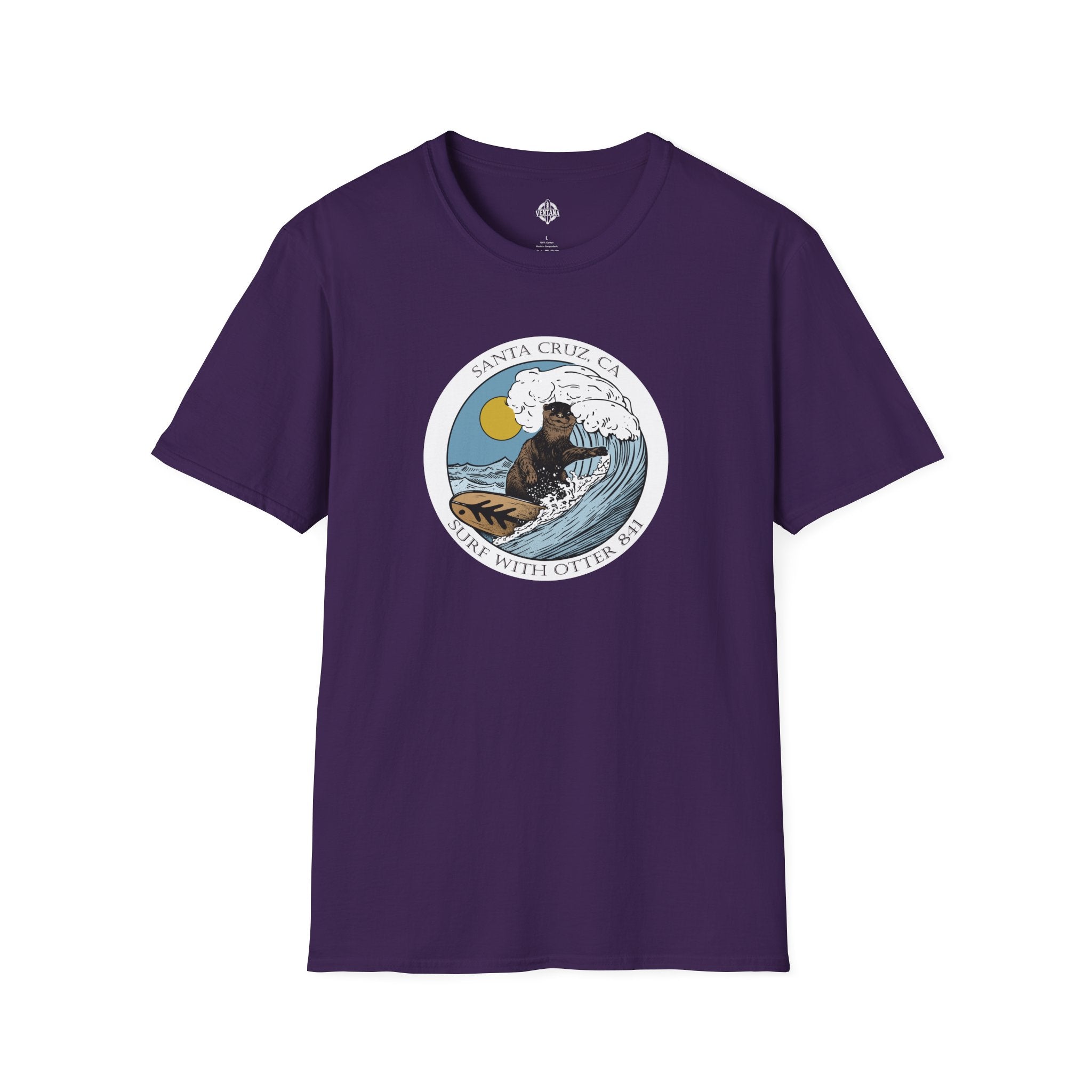 Surf with Otter 841 by Thiago Bianchini Unisex - Soft Style U.S. Cotton T-Shirt