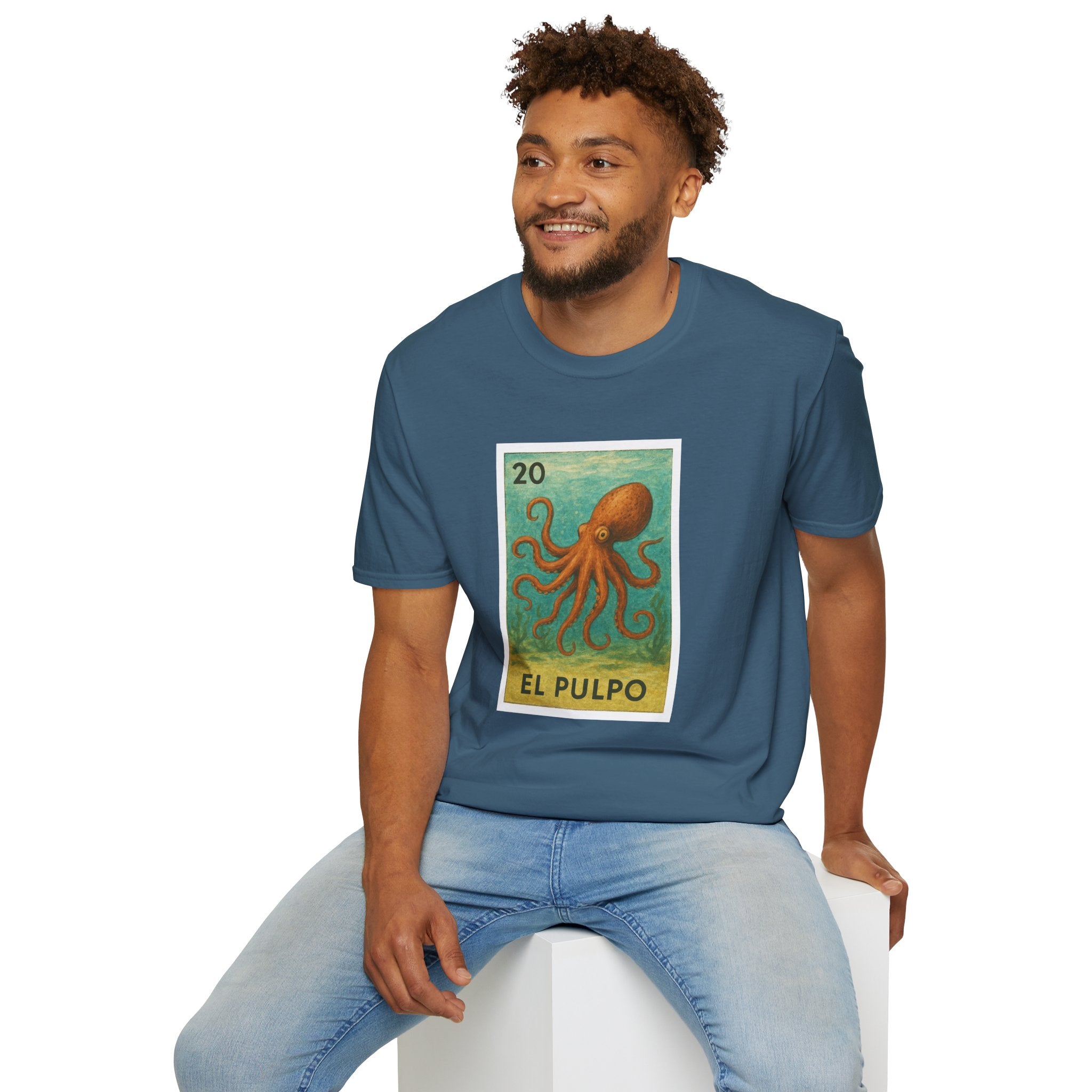 Octopus Lotería Unisex - Soft Style U.S. Cotton T-Shirt (El Pulpo)