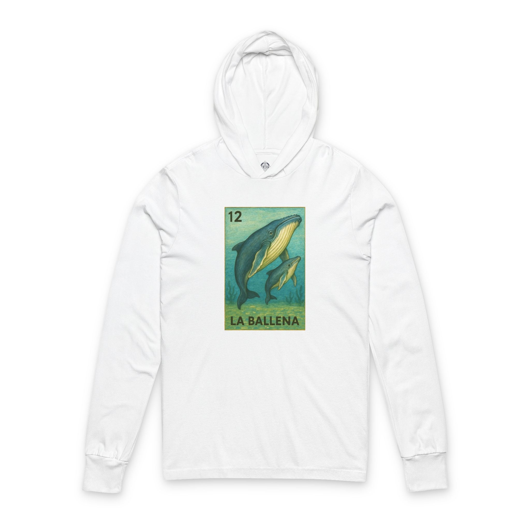 Whale Lotería Unisex - Cotton Hooded Long Sleeve Hooded T-Shirt (La Ballena)