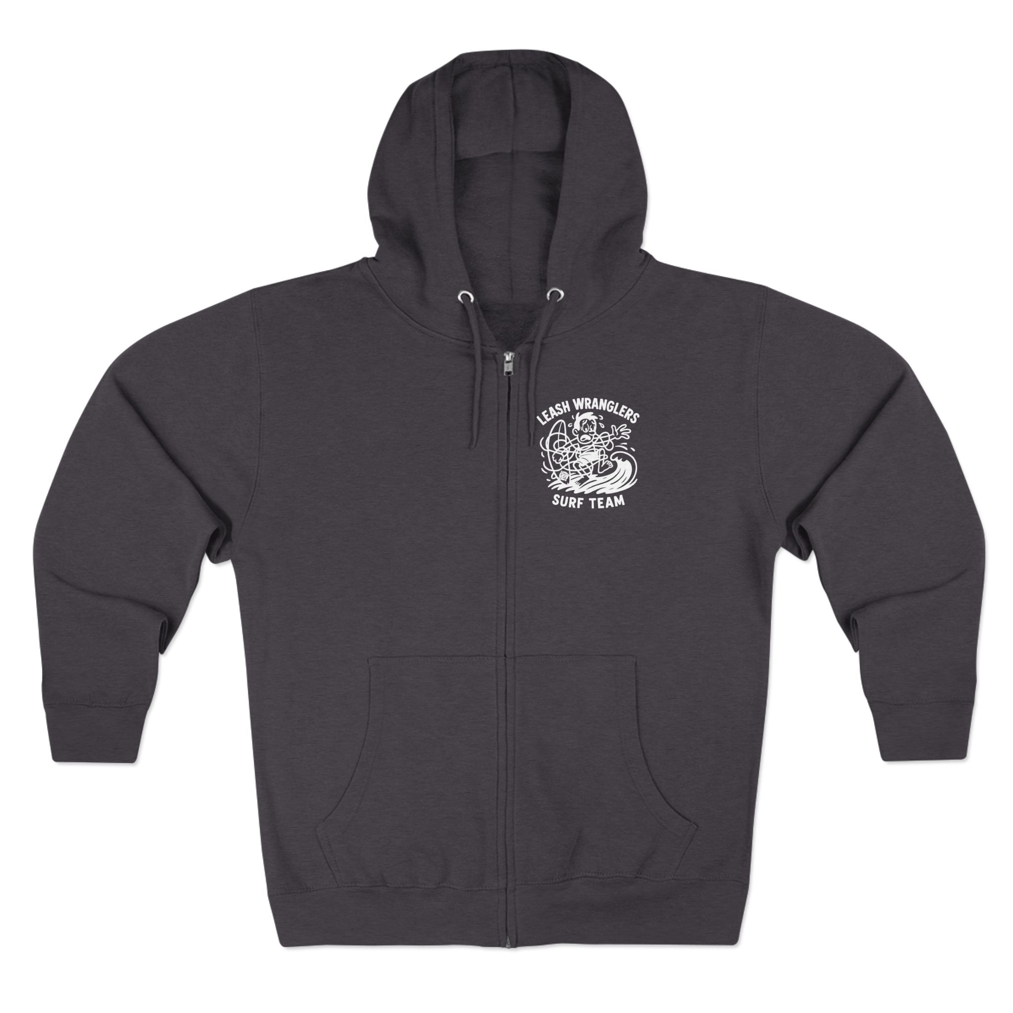 Leash Wranglers Surf Team Unisex - Zip Cotton Blend Fleece Hoodie