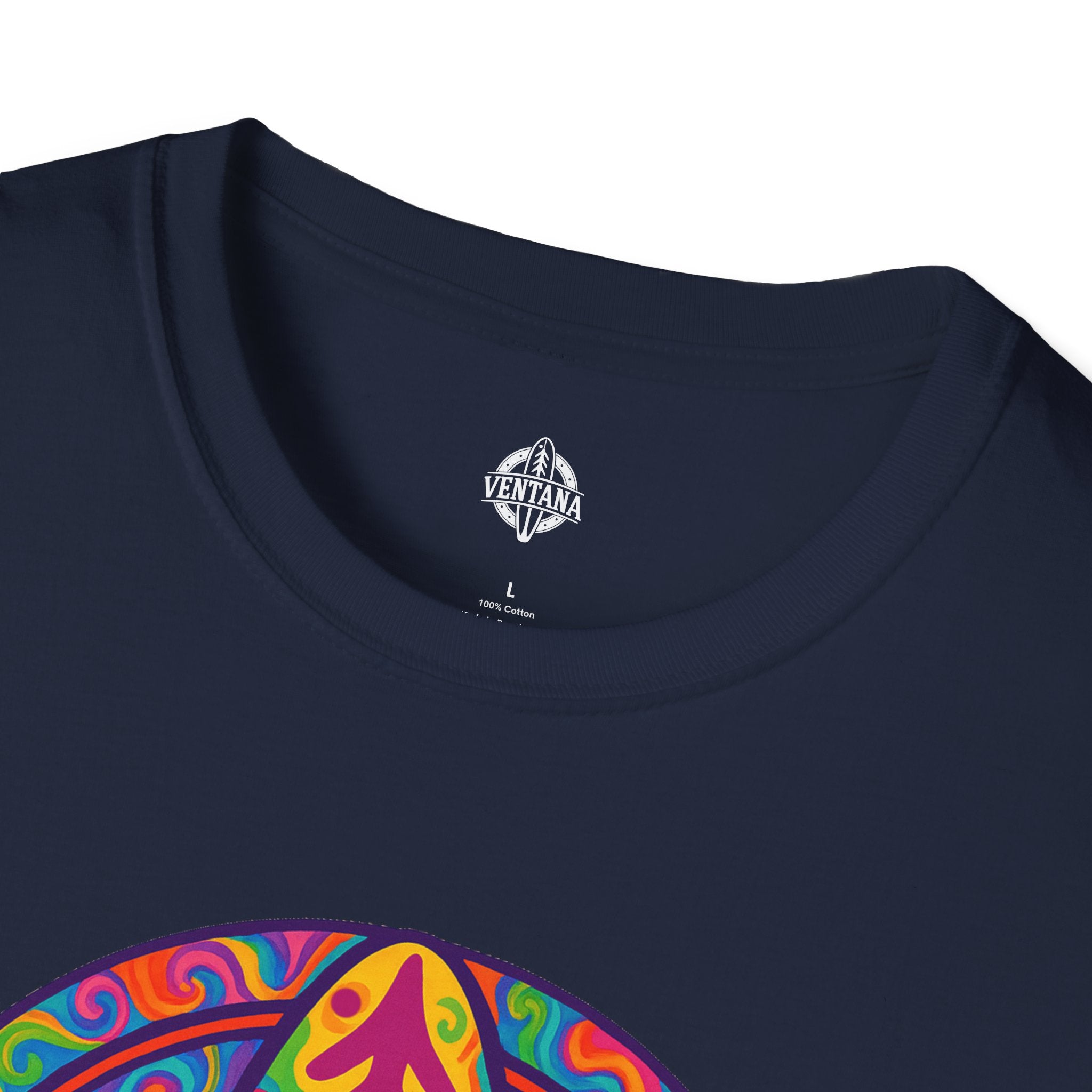 Ventana Psychedelic Treefish Logo - Soft Style U.S. Cotton T-Shirt