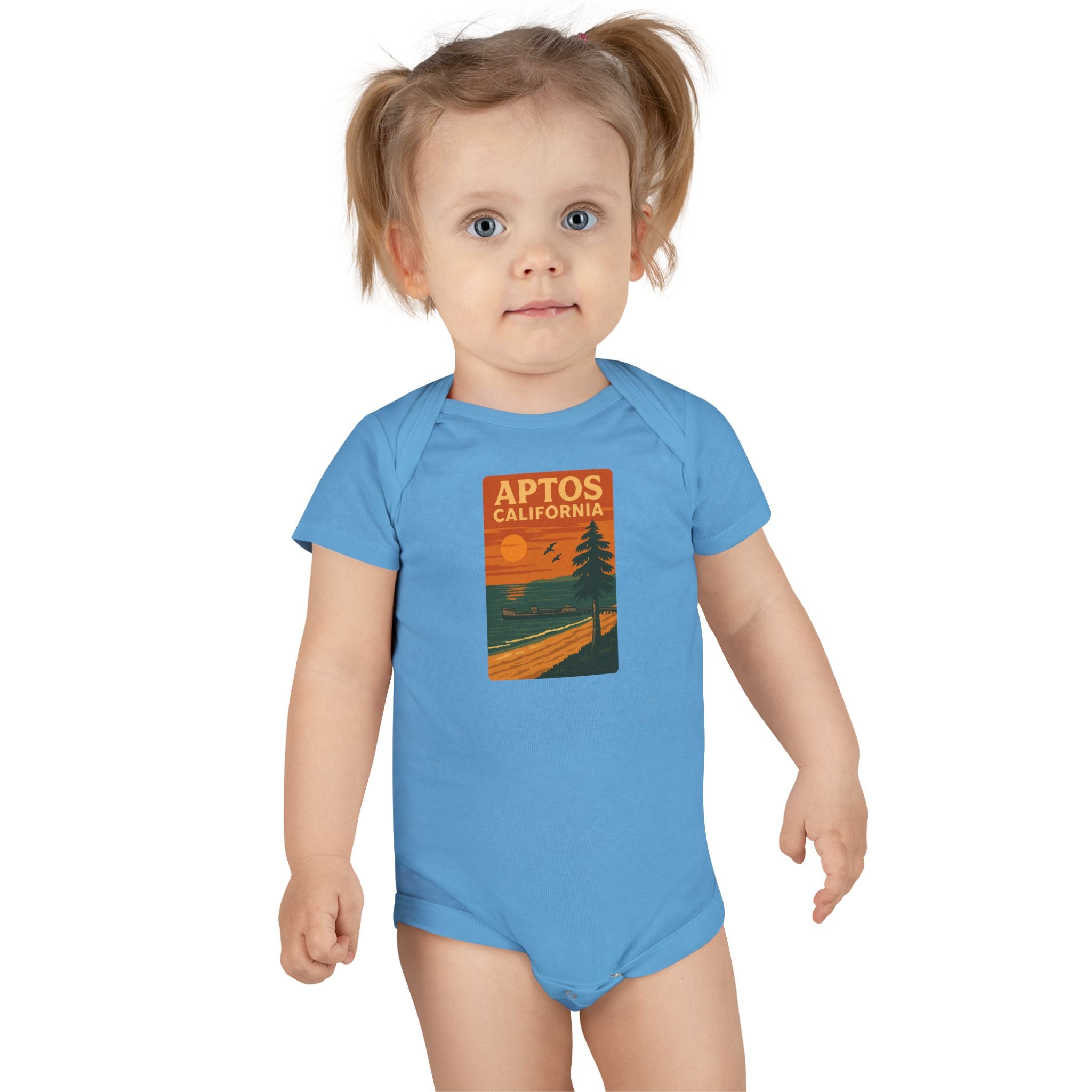 Aptos California Sunset - Baby Short Sleeve 100% Cotton Onesie
