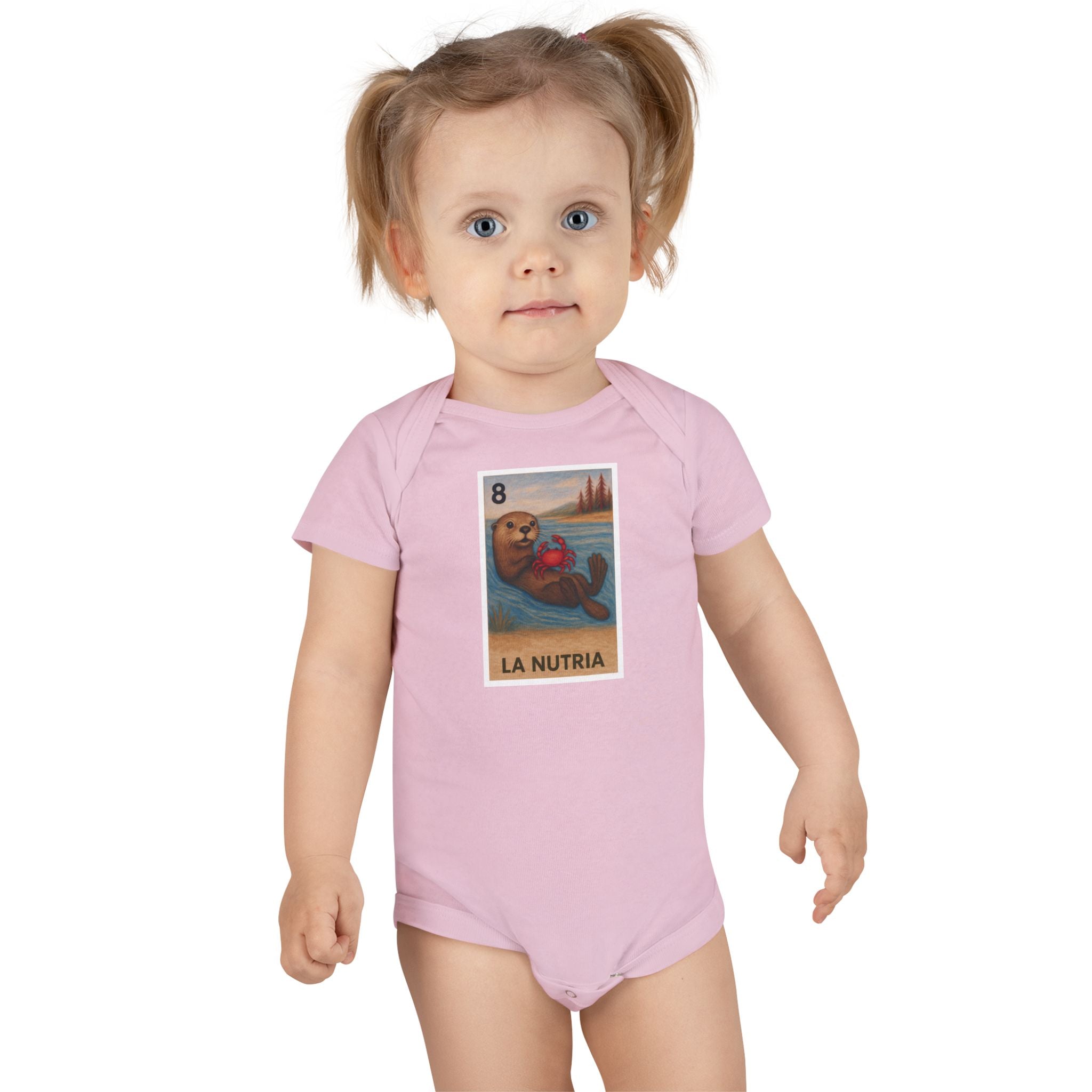 Sea Otter Lotería - Baby Short Sleeve 100% Cotton Onesie (La Nutria)