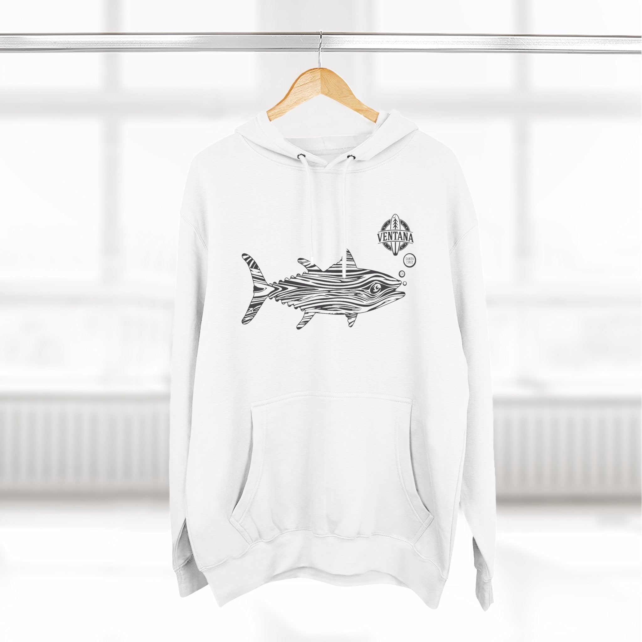 Ventana Wooden Tuna Unisex - Pull-Over Cotton Blend Fleece Hoodie