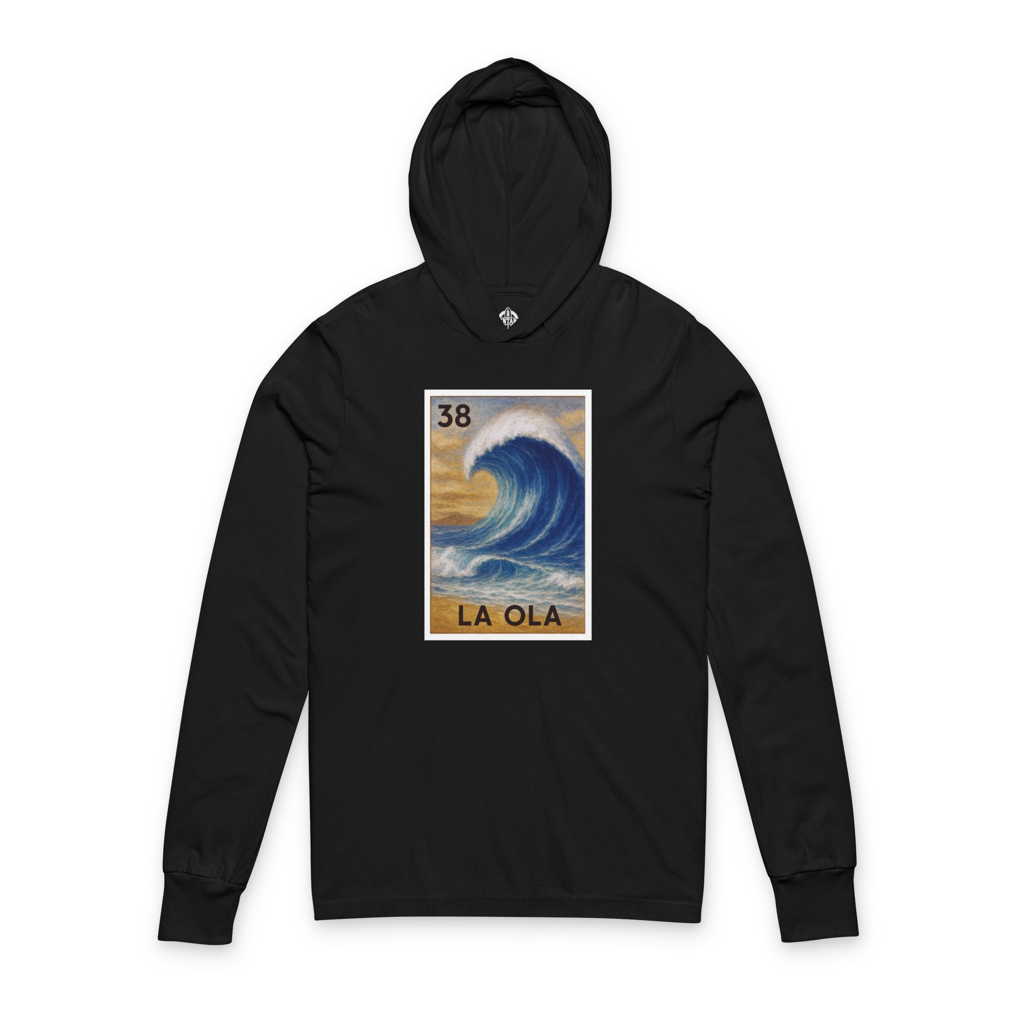 Wave Lotería Unisex - Cotton Hooded Long Sleeve Hooded T-Shirt (La Ola)
