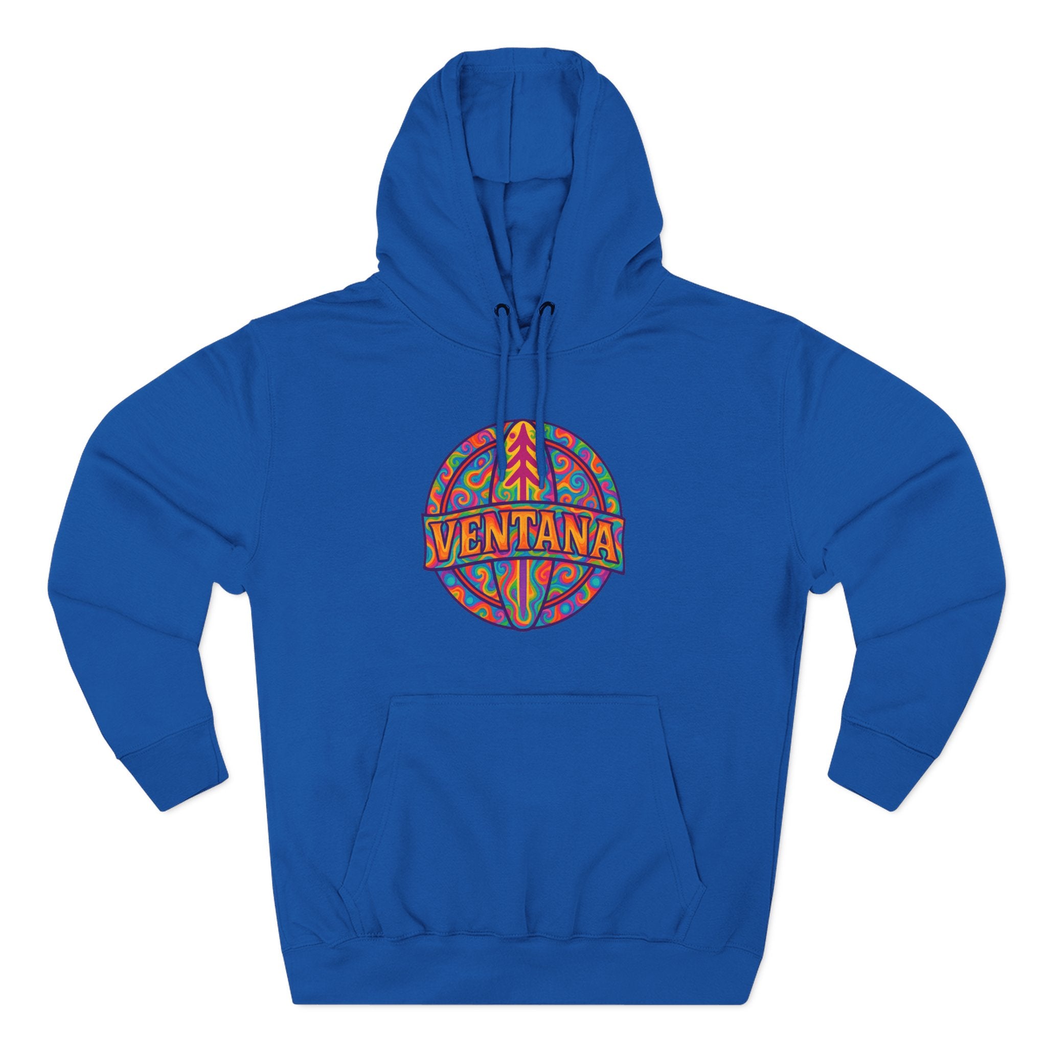 Ventana Psychedelic Treefish Logo Unisex - Pull-Over Cotton Blend Fleece Hoodie