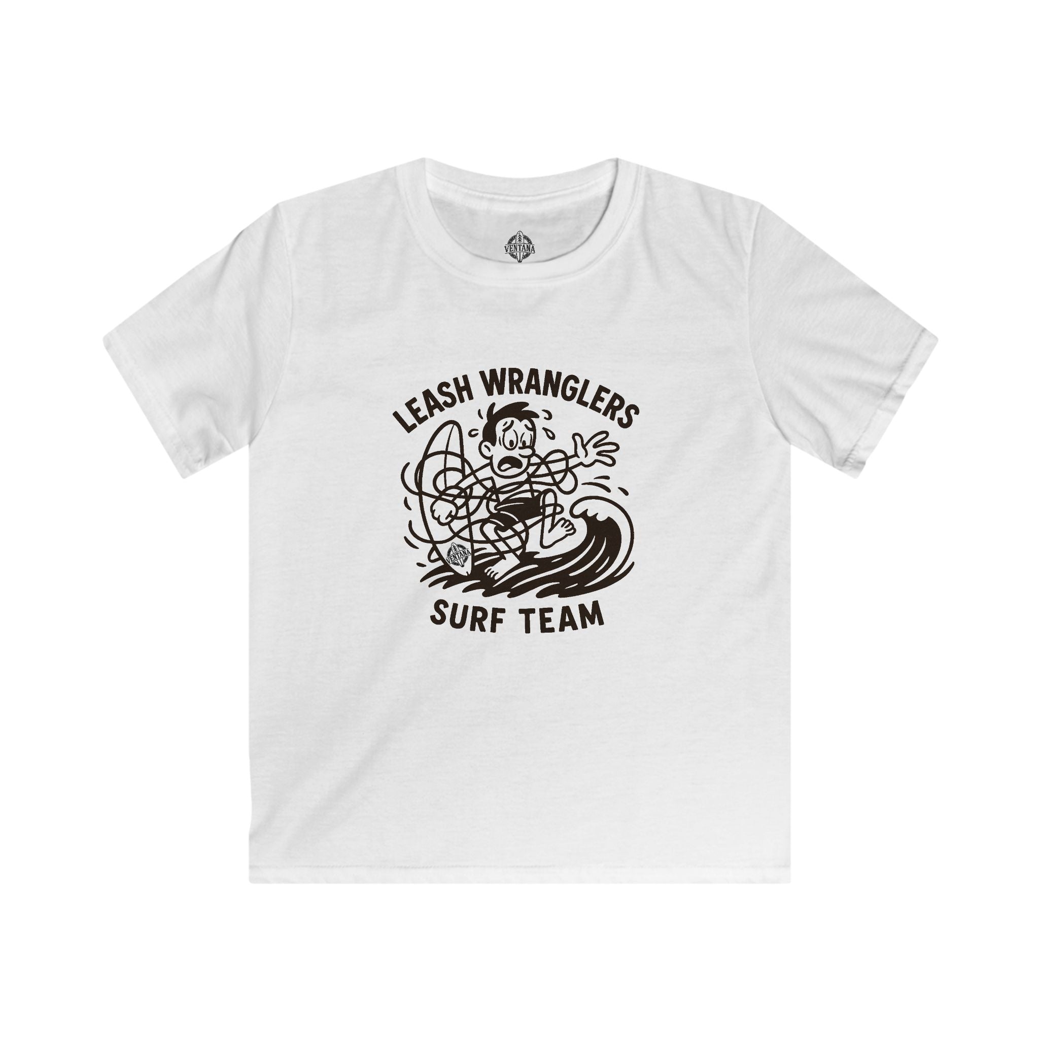 Leash Wranglers Surf Team Kids - Soft Style U.S. Cotton T-Shirt